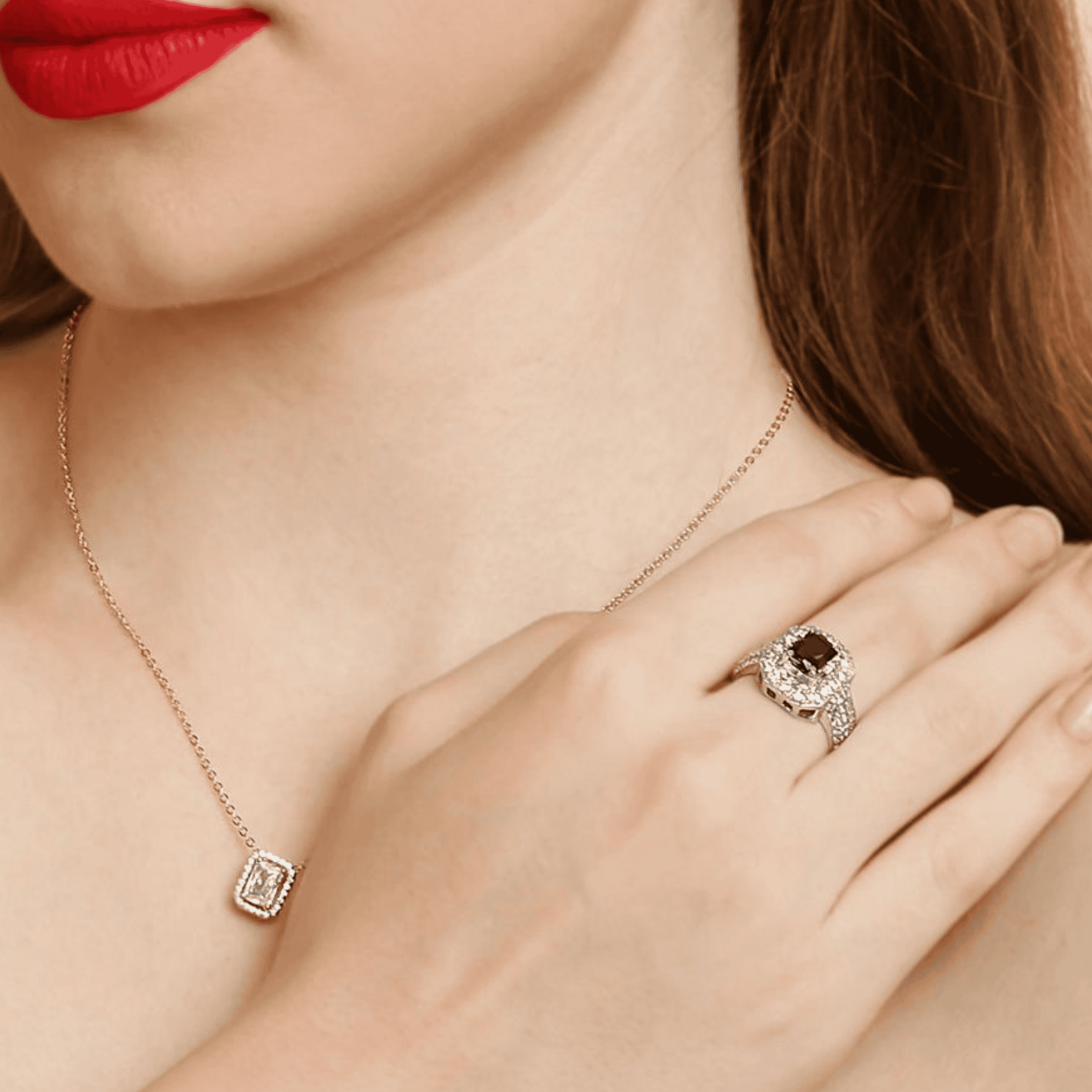 Alora Ruby Ring sterling silver ring additional view