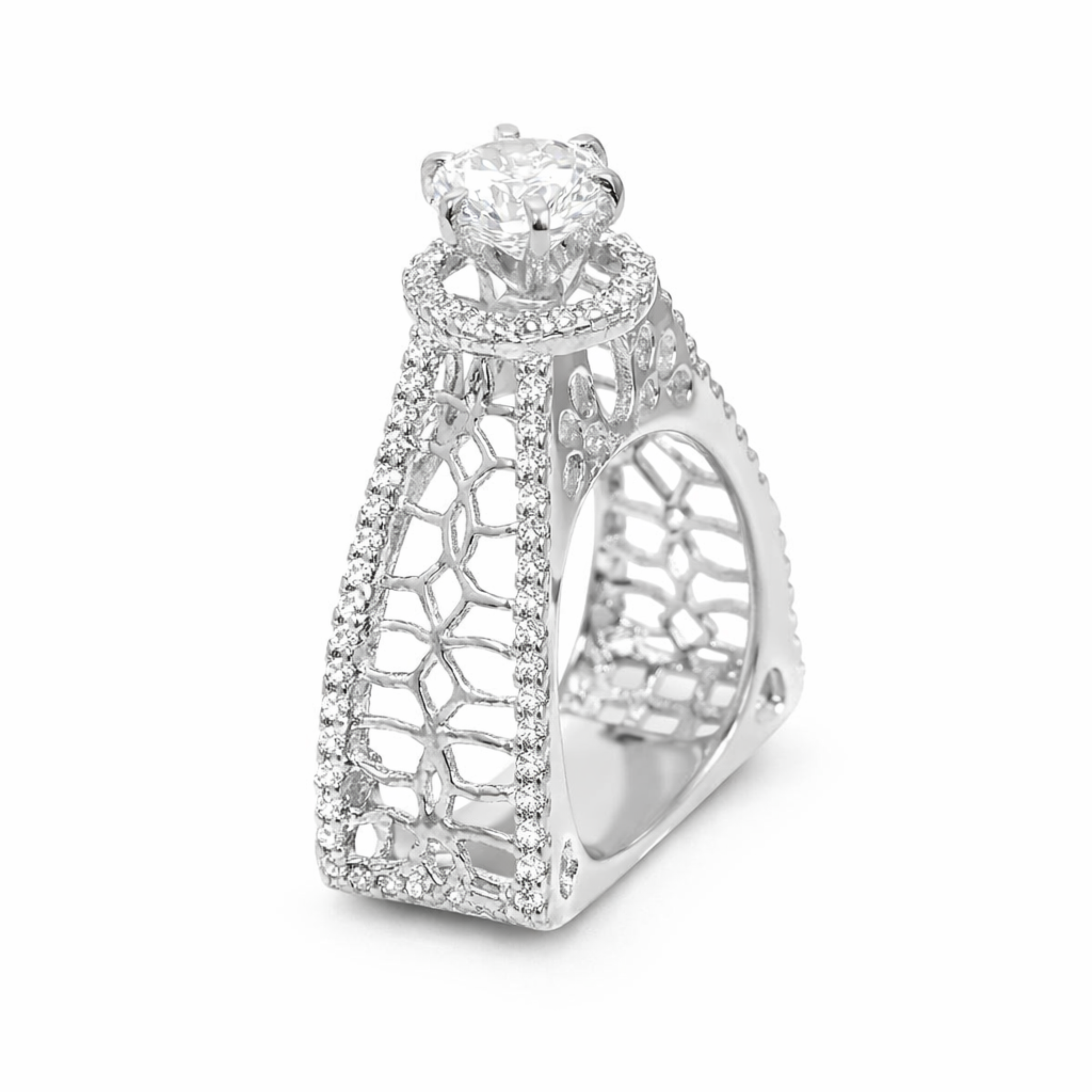 Always and Forever Solitaire sterling silver ring worn on hand
