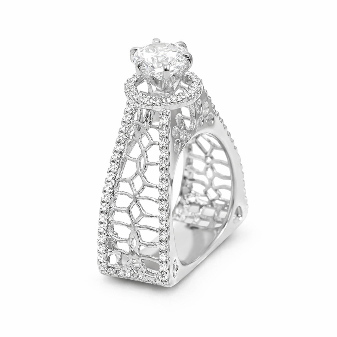 Always and Forever Solitaire sterling silver ring worn on hand
