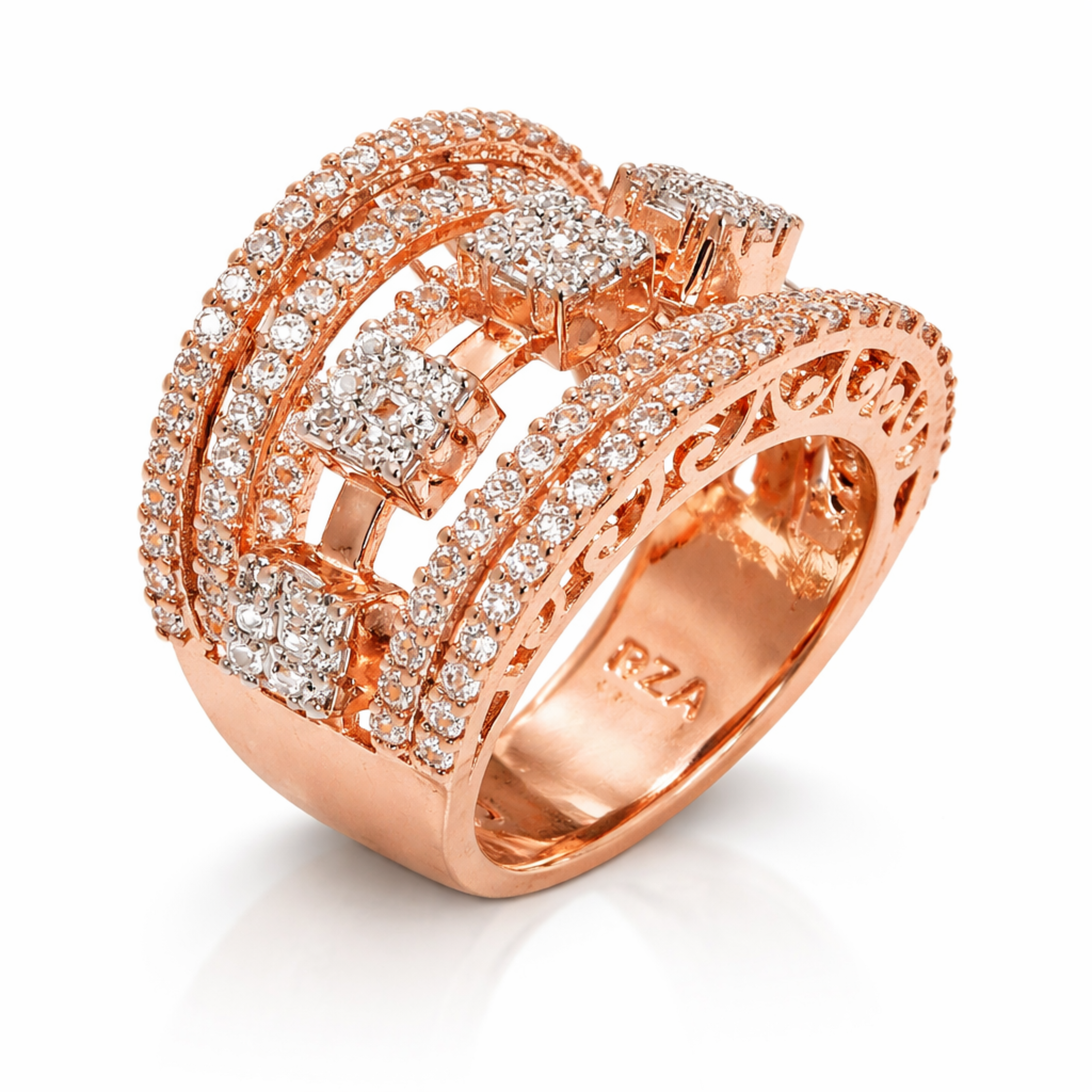 An Epitome of Love sterling silver ring close-up detail