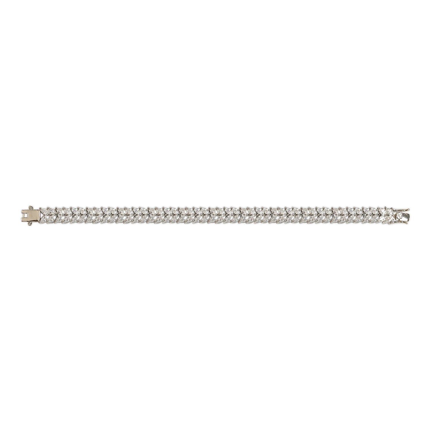 Aura Marquise sterling silver bracelet close-up zircon detail