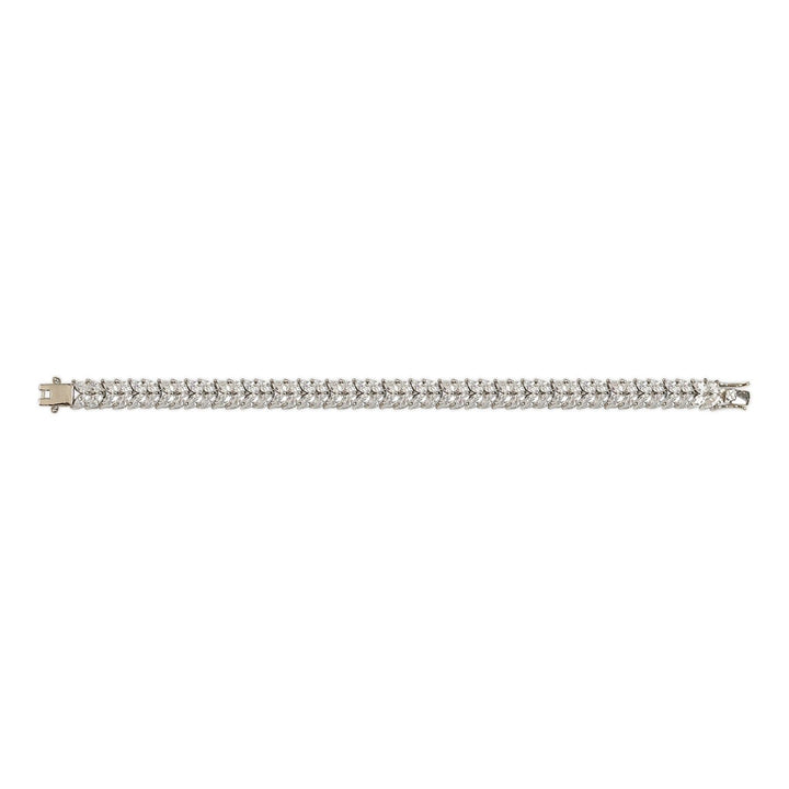Aura Marquise sterling silver bracelet close-up zircon detail
