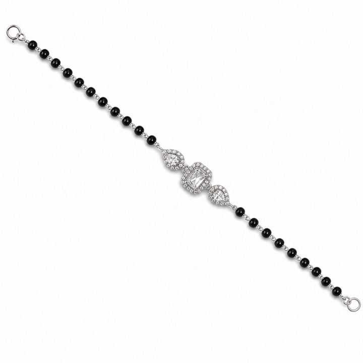 Aurora Loop Mangalsutra 925 sterling silver bracelet front view
