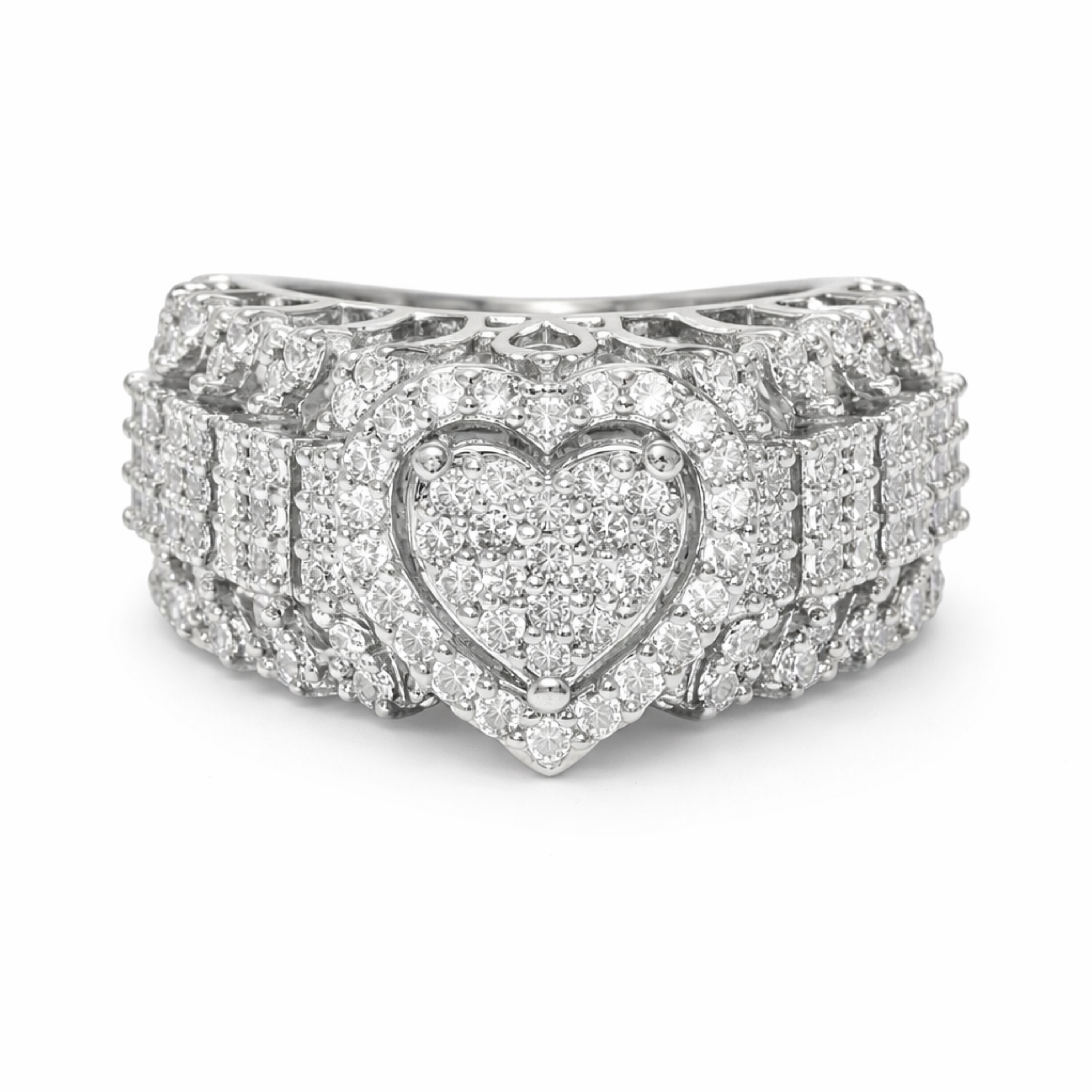 Beating Heart sterling silver ring alternate view