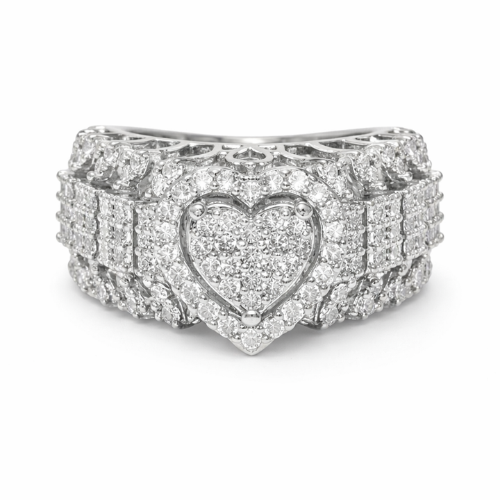 Beating Heart sterling silver ring alternate view