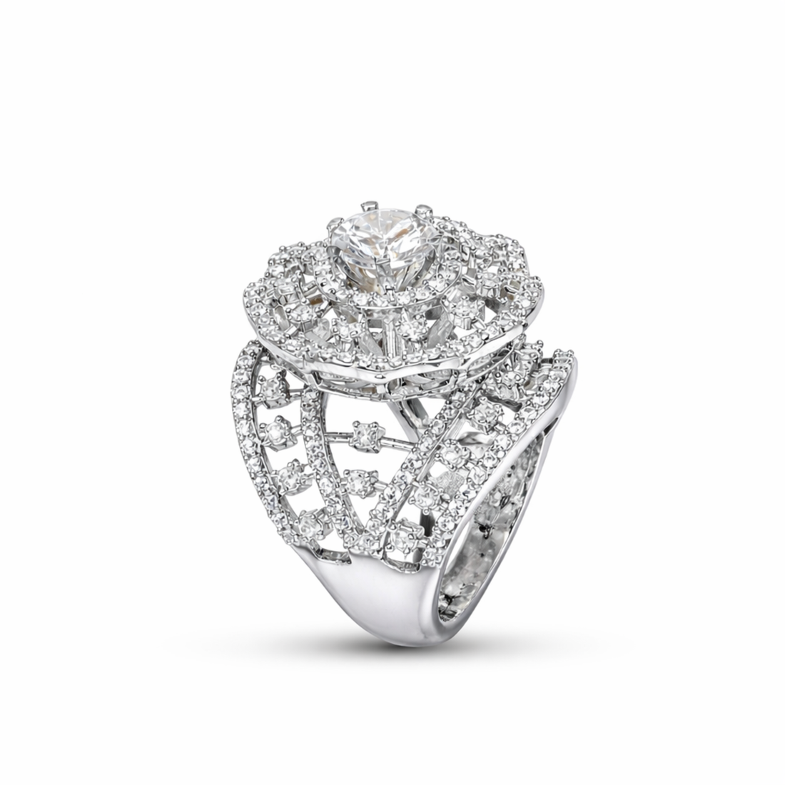 Blooming Petal sterling silver ring alternate view