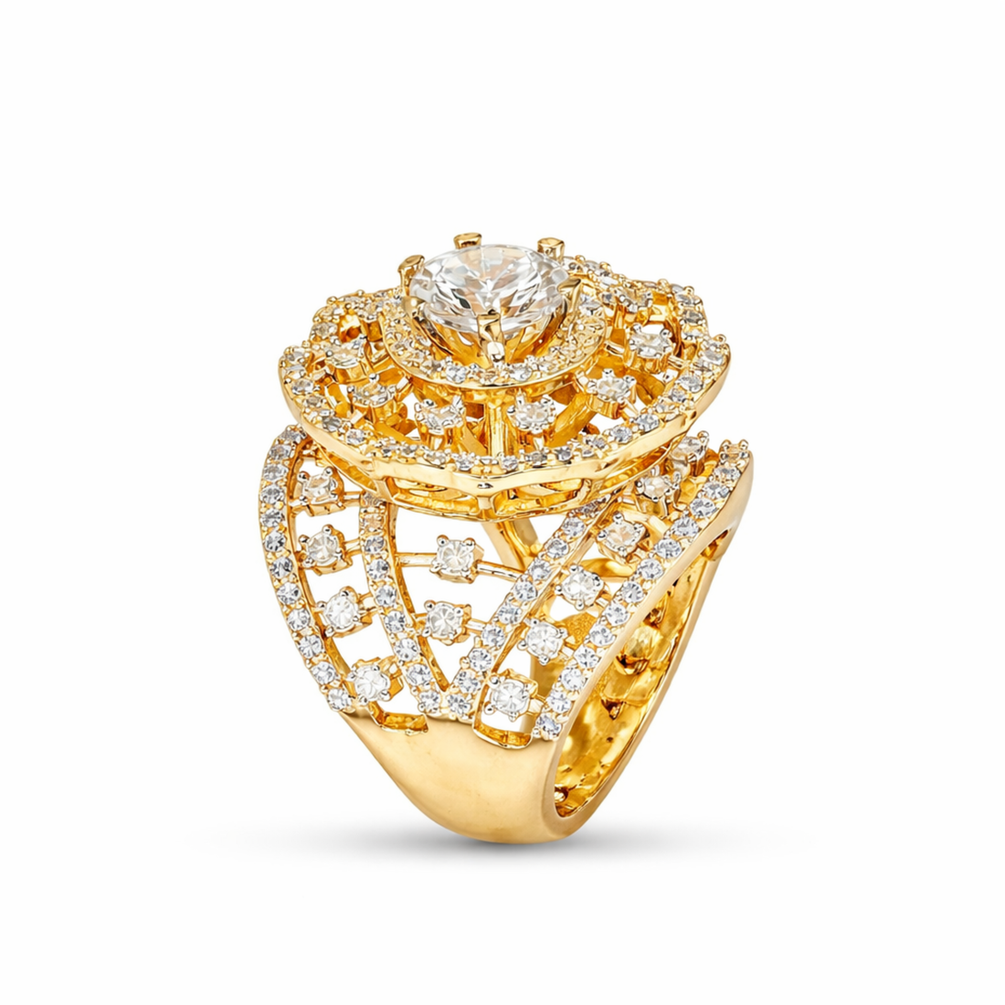 Blooming Petal 925 sterling silver ring front view