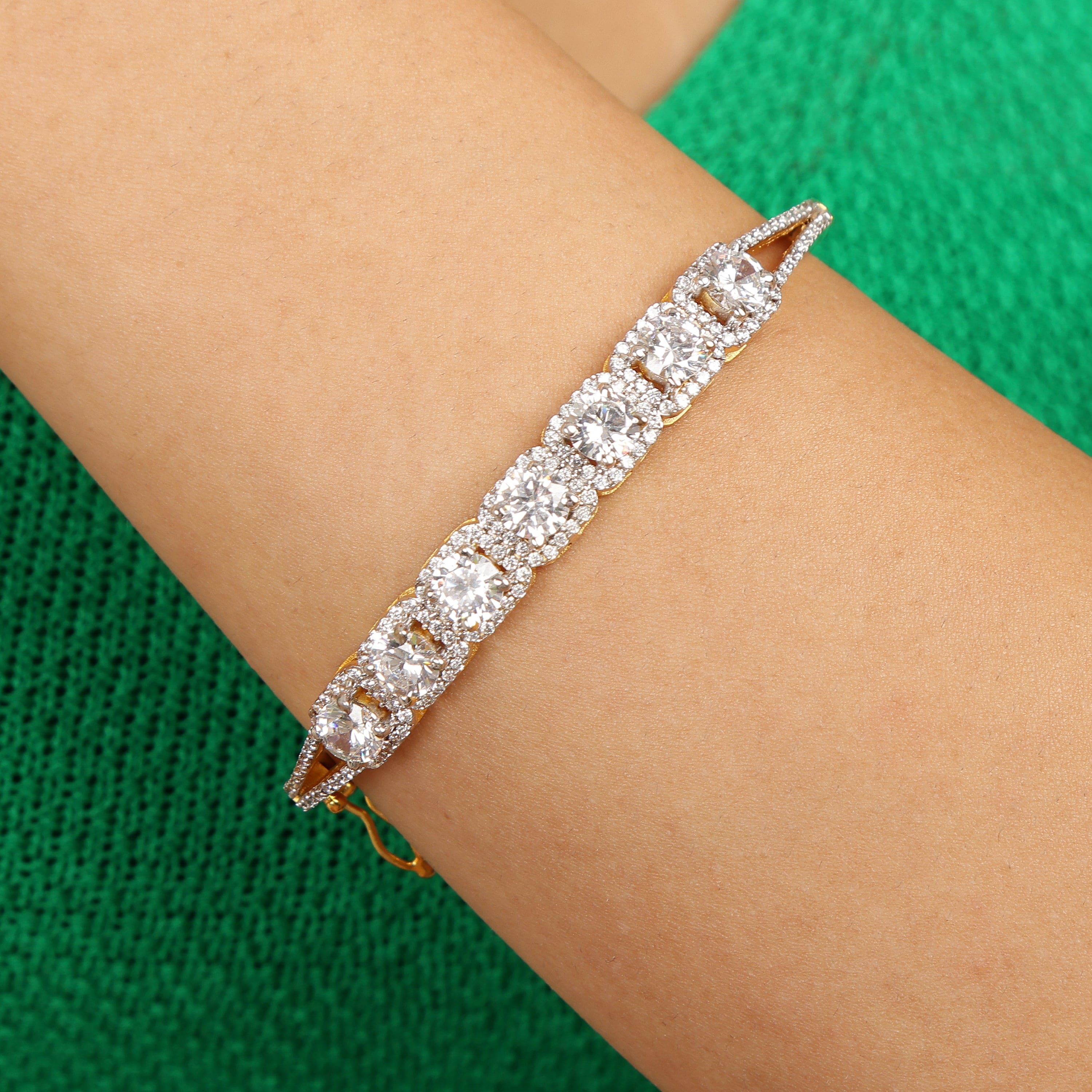 Bold Aura sterling silver bracelet lifestyle shot