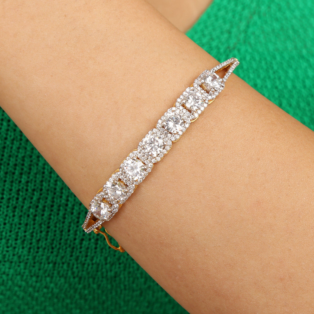 Bold Aura sterling silver bracelet lifestyle shot