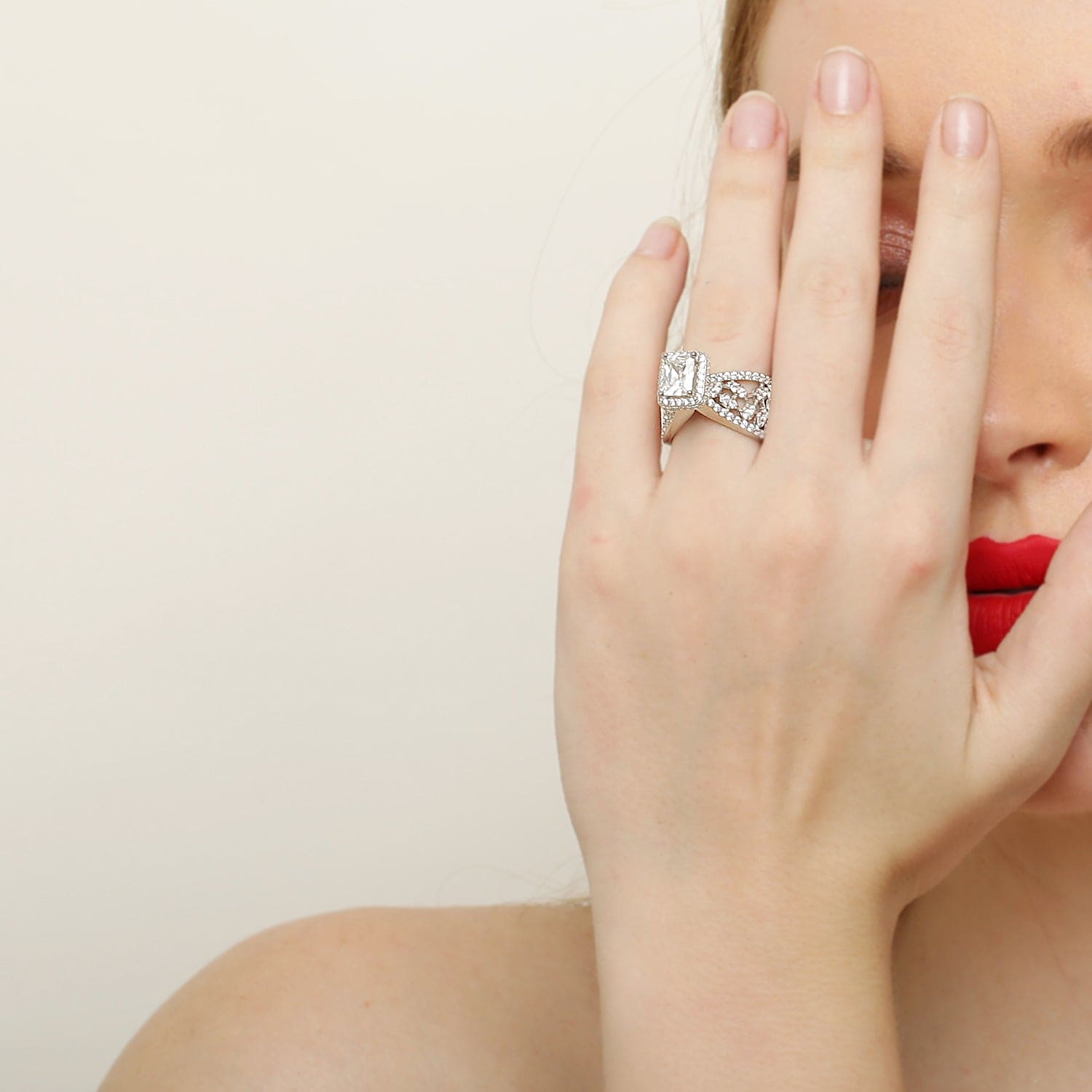 Bold Beauty sterling silver ring worn on hand