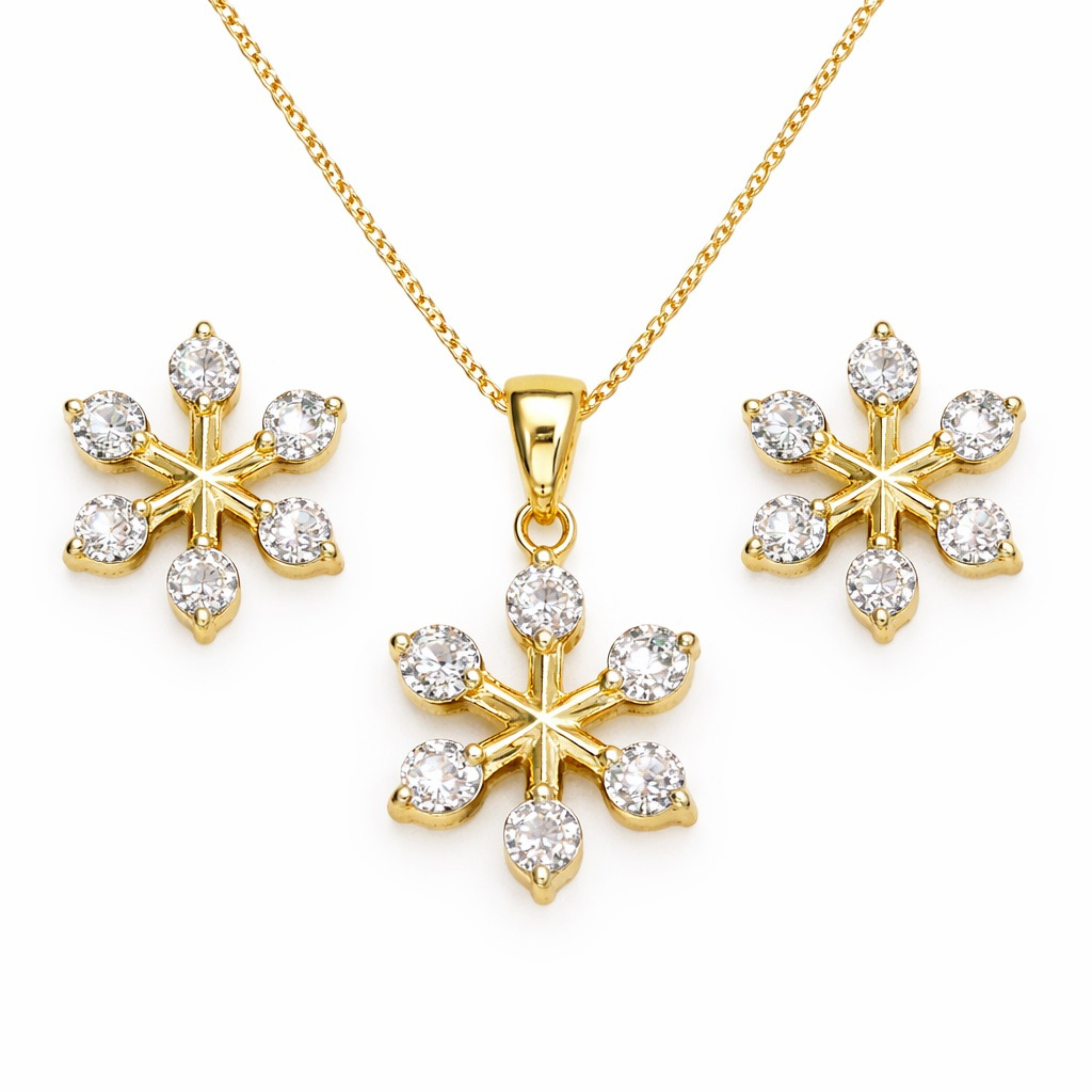 Celestial Bloom 925 sterling silver pendant set front view