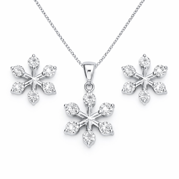 Celestial Bloom sterling silver pendant set worn look