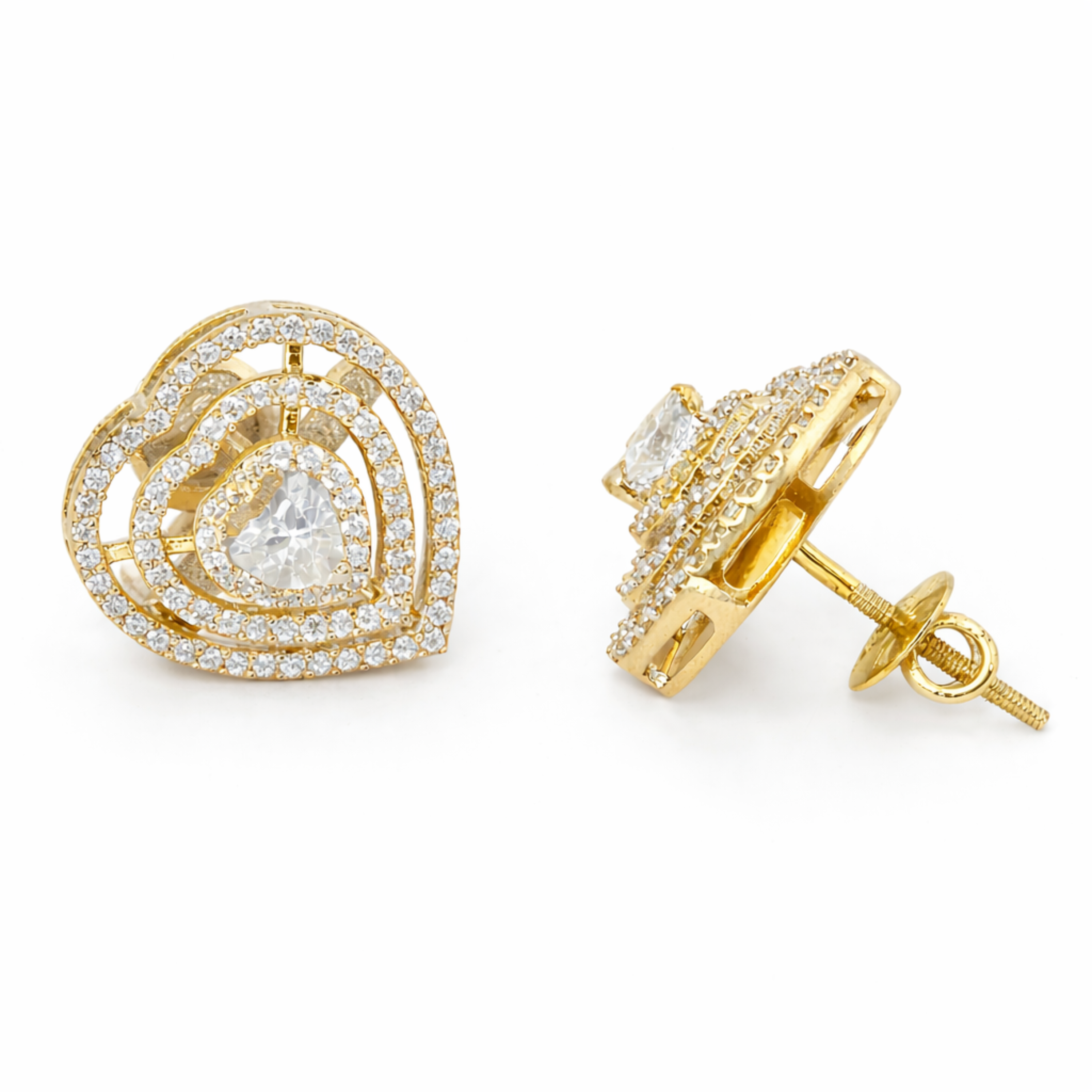 Chic Heart Studs 925 sterling silver earring front view