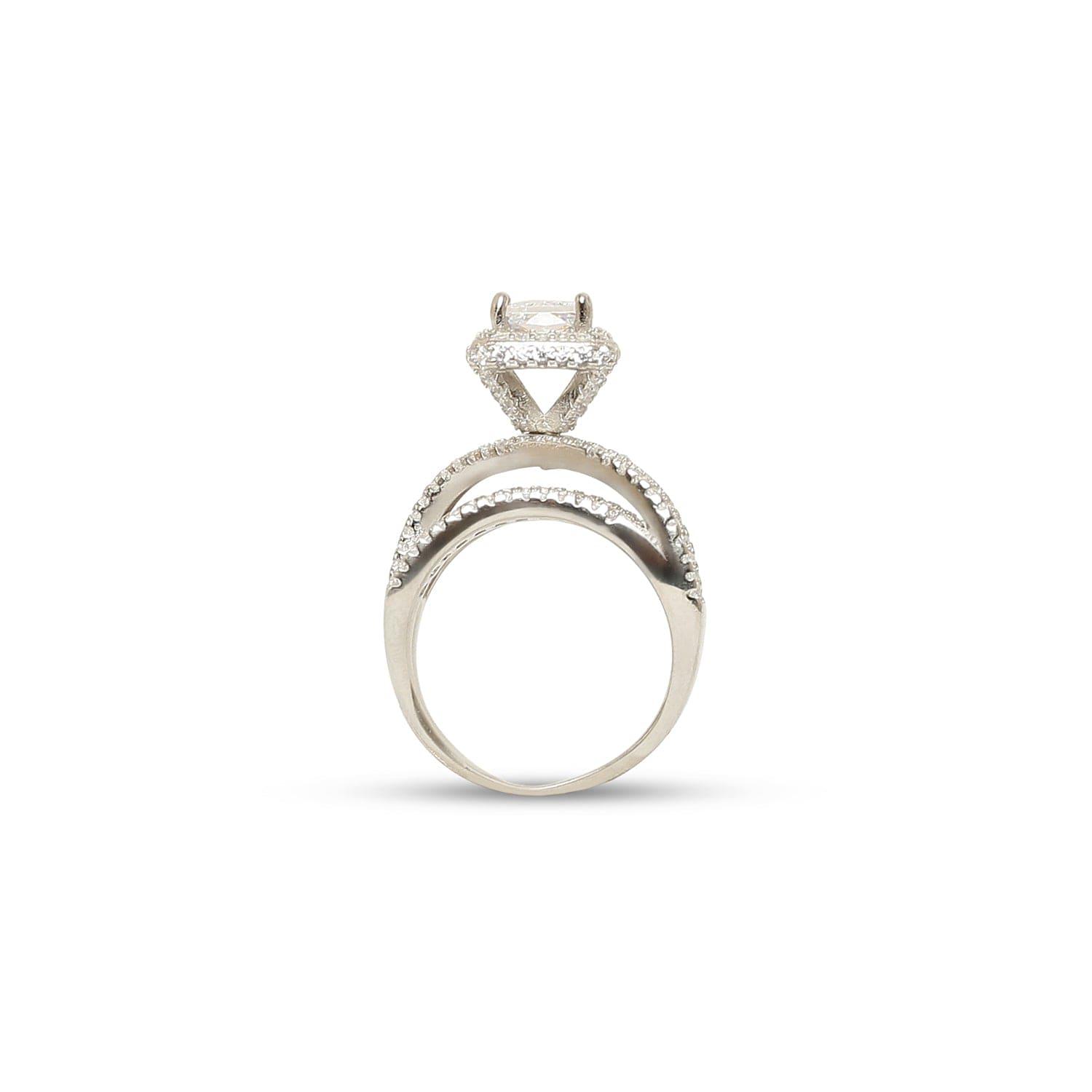 Classic Baguette sterling silver ring worn on hand