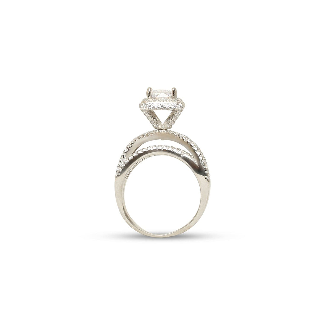 Classic Baguette sterling silver ring worn on hand