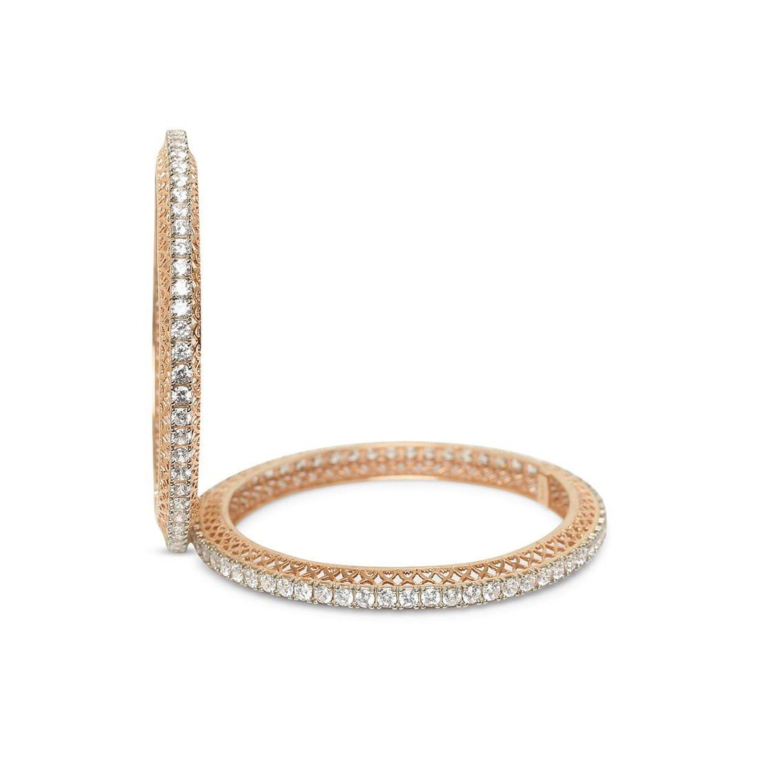 Classic Single Line Diamond 925 sterling silver bangle alternate angle view
