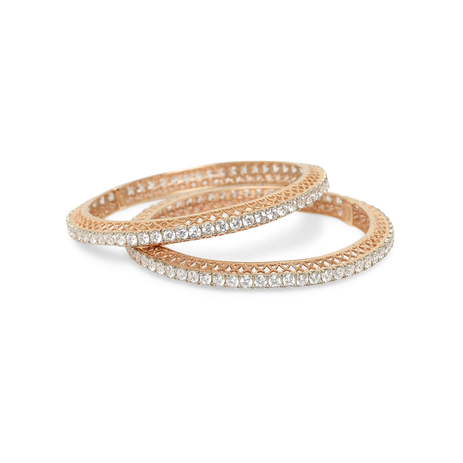 Classic Single Line Diamond 925 sterling silver bangle worn on wrist