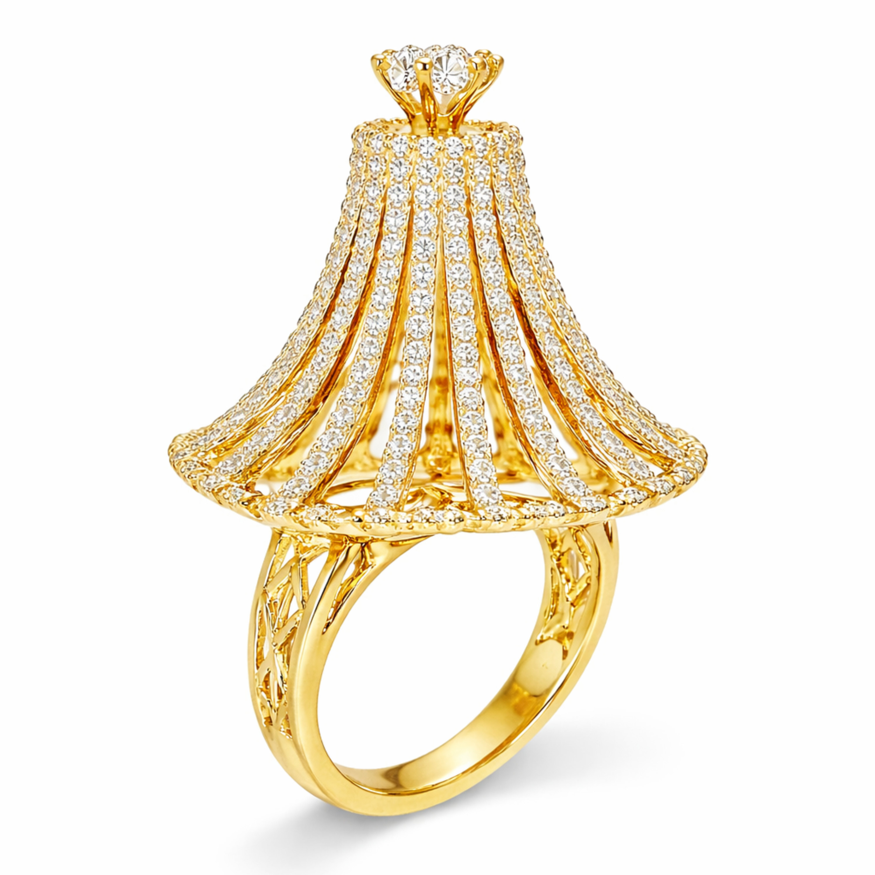 Classy Cocktail Maharani 925 sterling silver ring front view