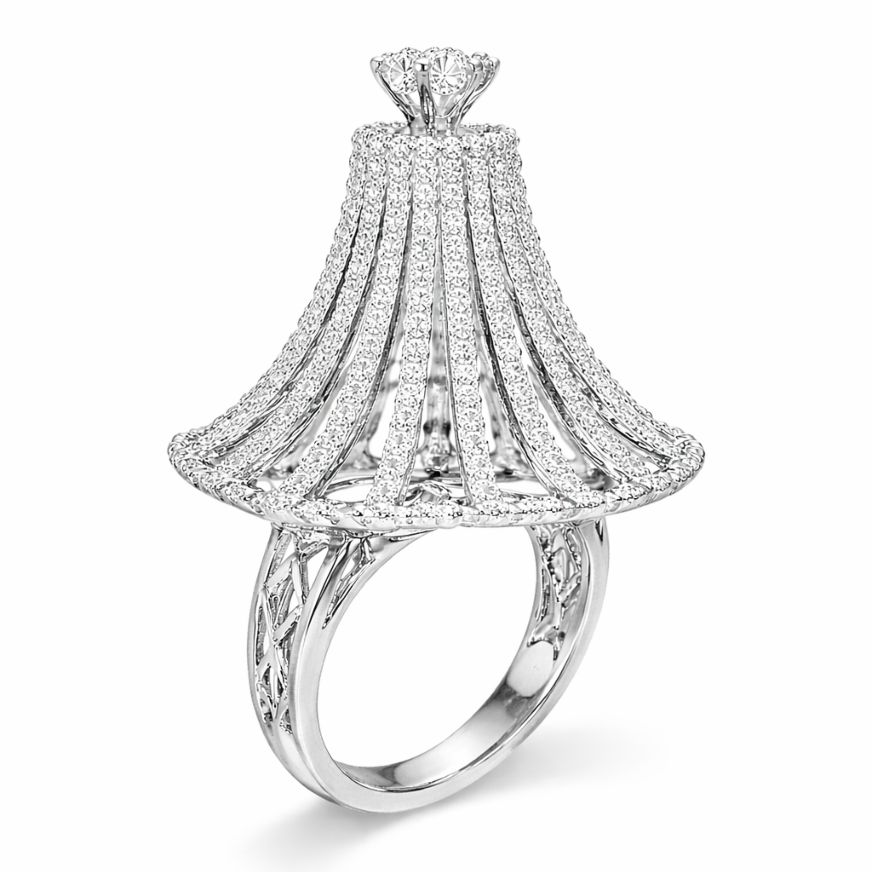 Classy Cocktail Maharani sterling silver ring side angle view