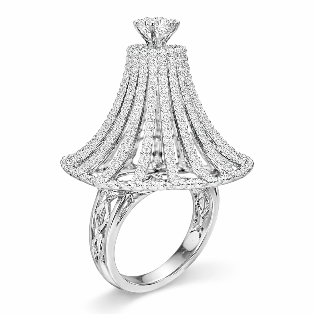 Classy Cocktail Maharani sterling silver ring side angle view