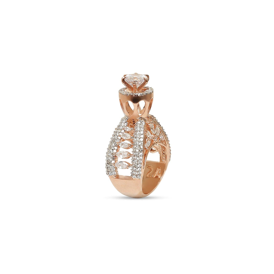 Classy Mounted Queens 925 sterling silver ring front view