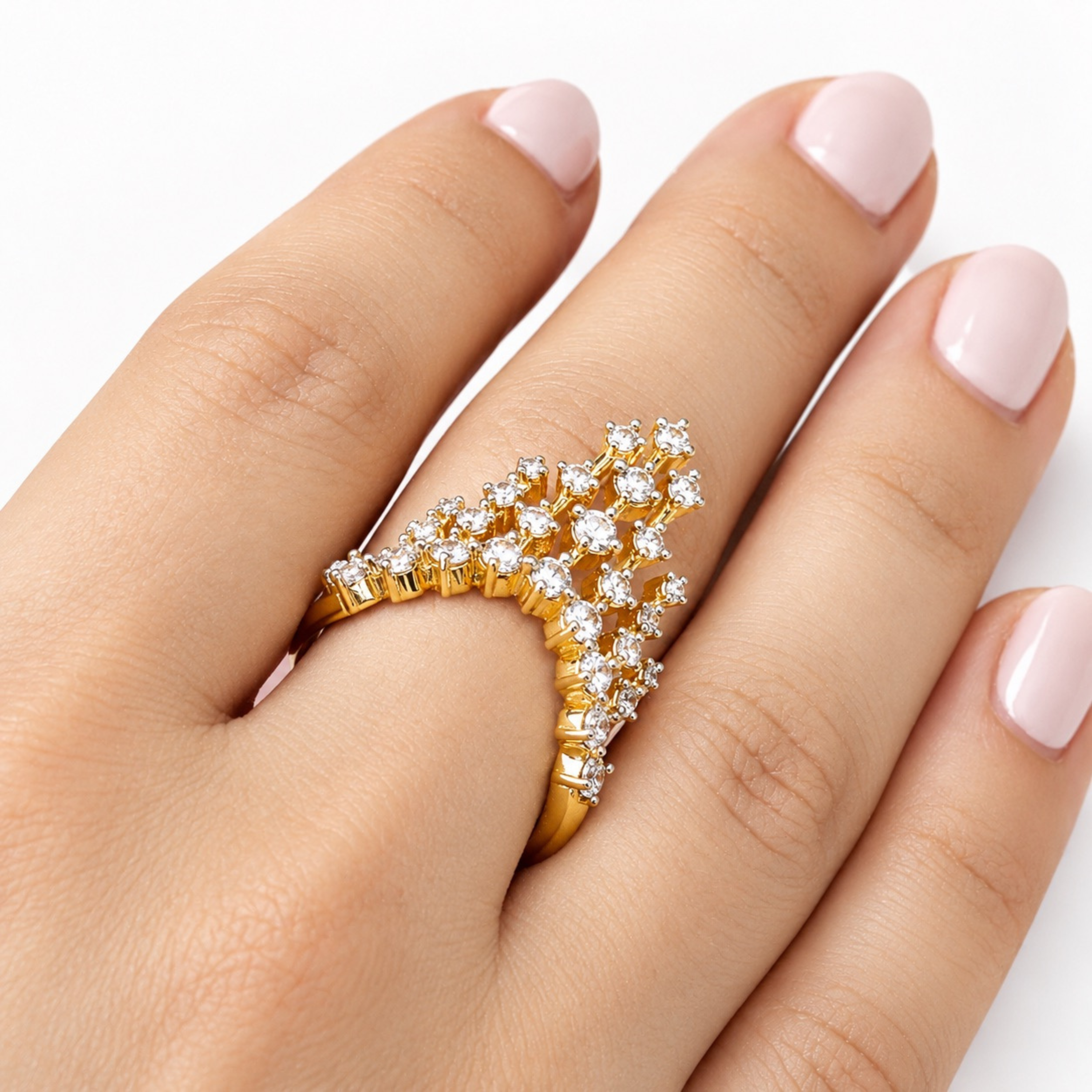 A Crown of Brilliance 925 sterling silver crown ring worn on hand – Designed2Attract