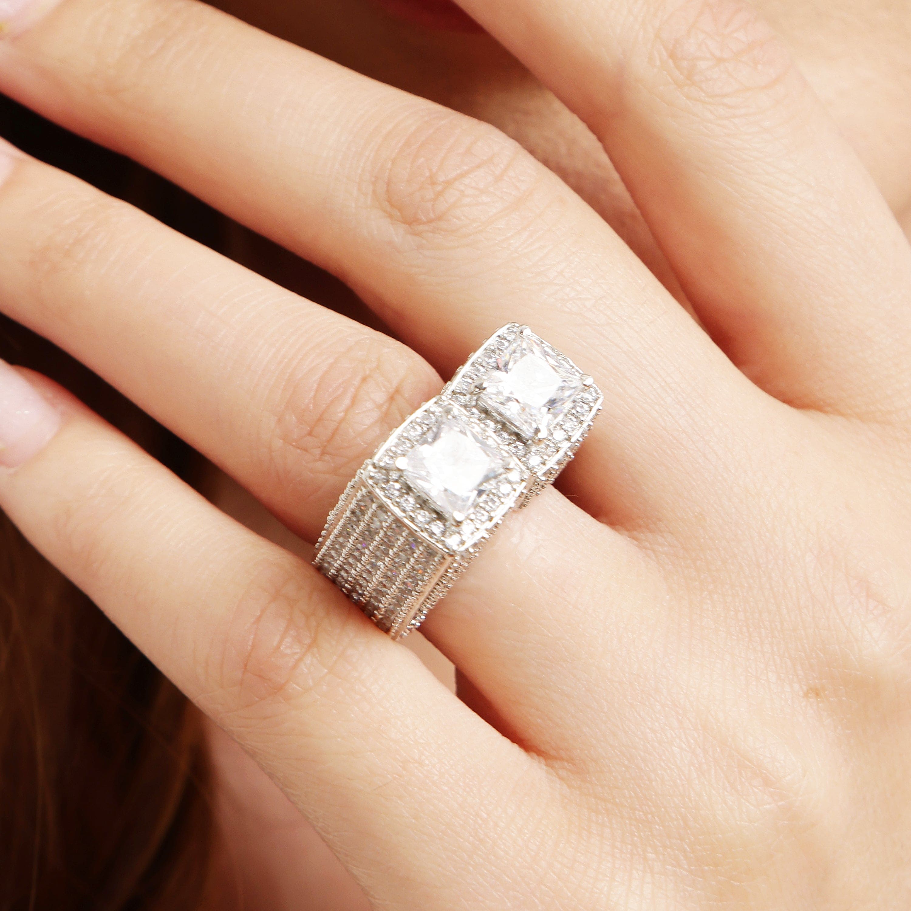 Dazzling Duet Ring sterling silver ring additional view