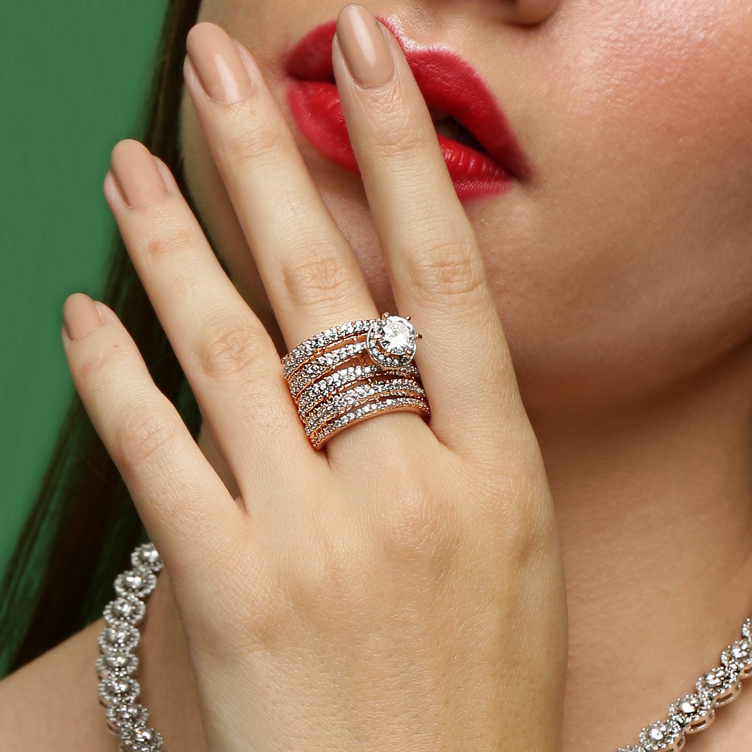 Dazzling Spiral sterling silver ring close-up detail