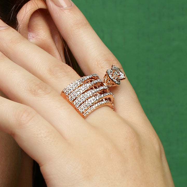 Dazzling Spiral 925 sterling silver ring front view