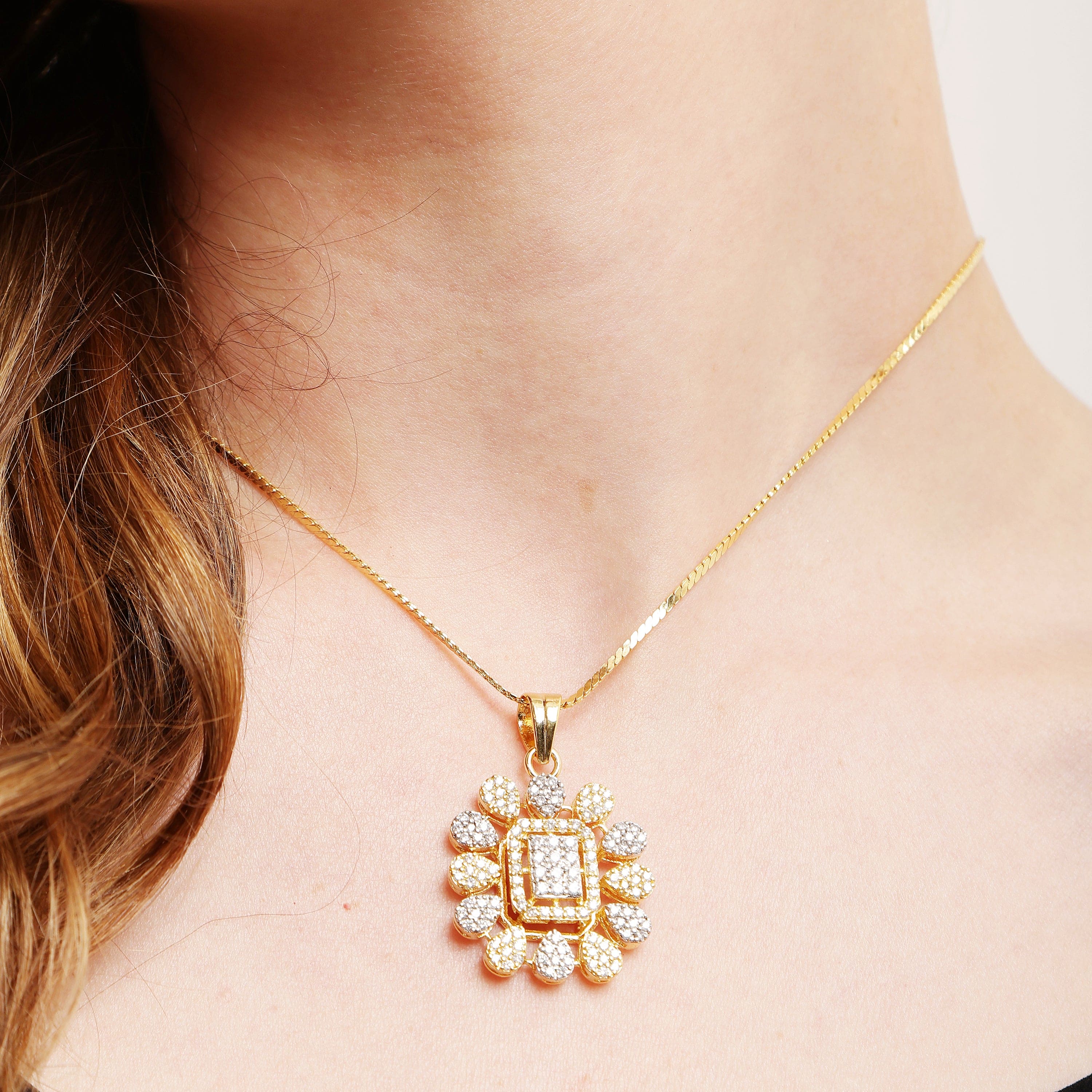 Divine Connection sterling silver pendant set side view
