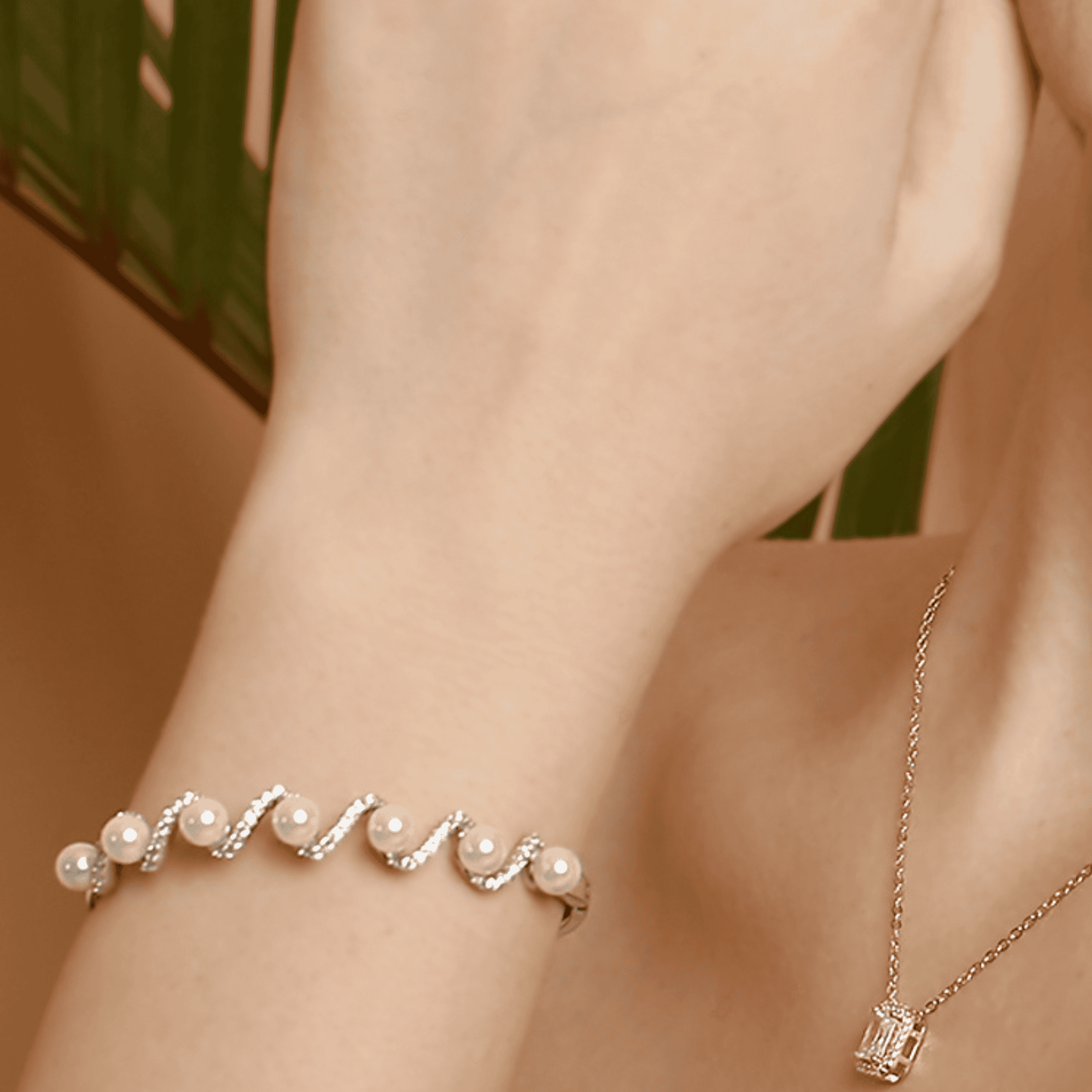 Divine Pearl sterling silver bracelet alternate view