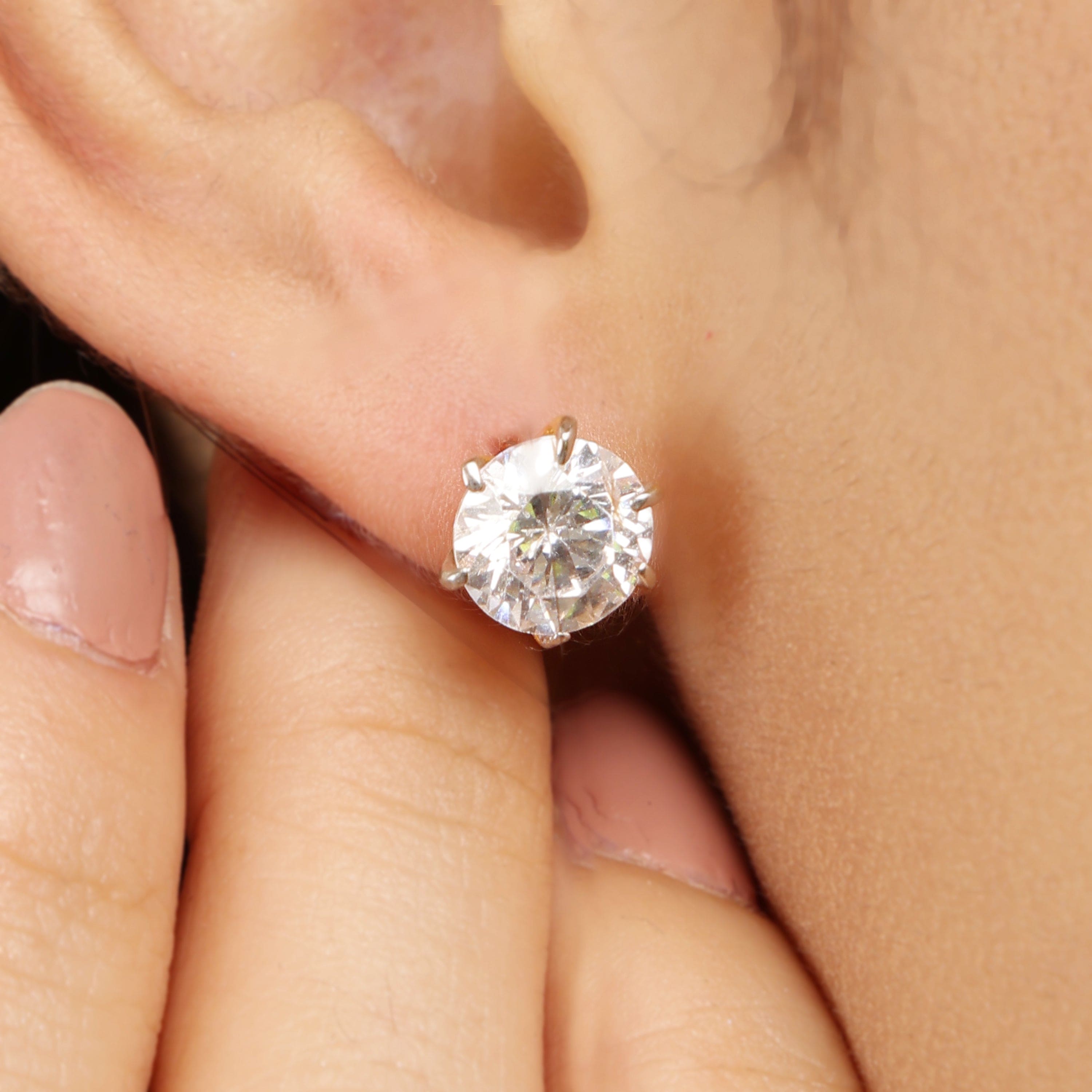 Duo Glam Stud sterling silver earrings alternate view