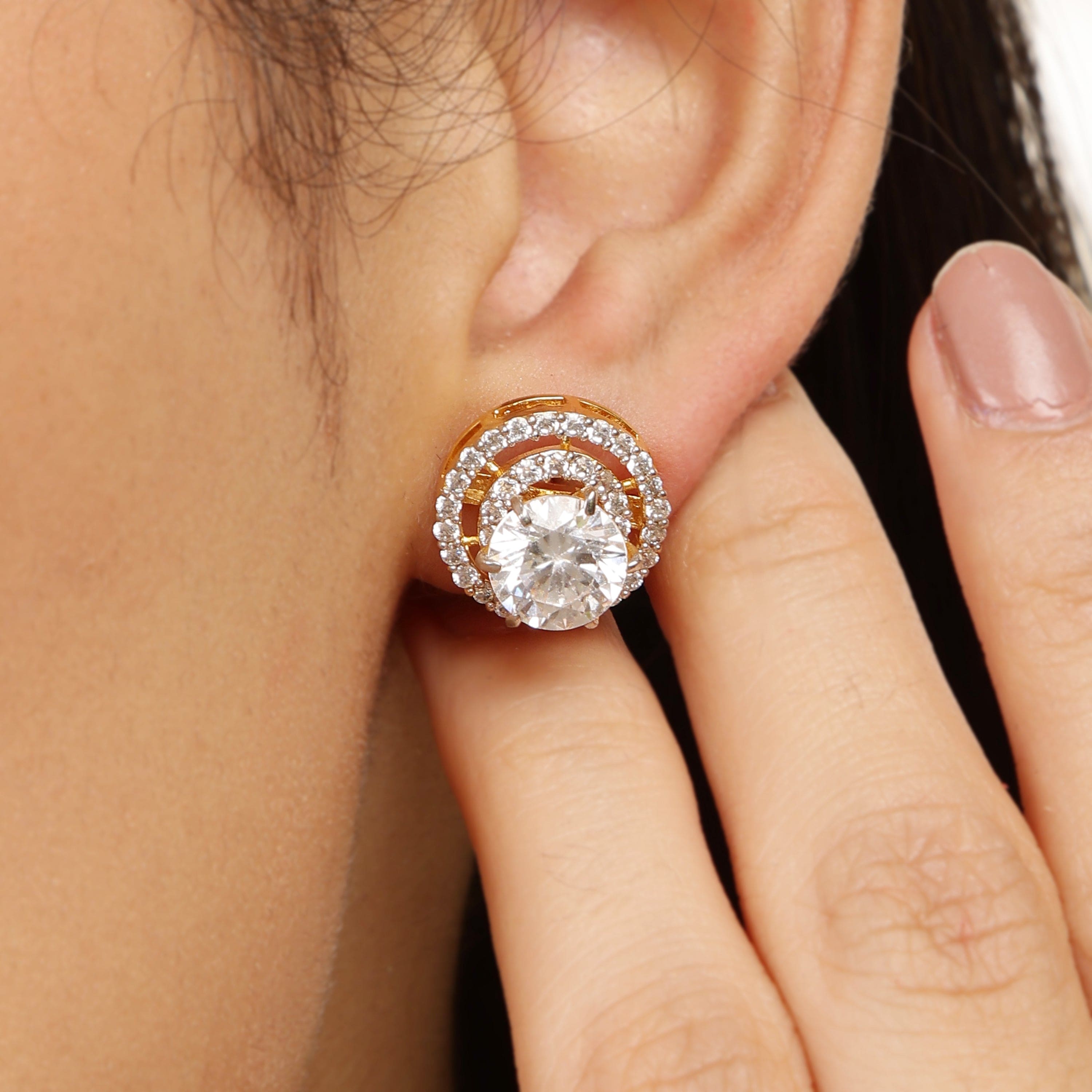 Duo Glam Stud sterling silver earrings detachable charm view