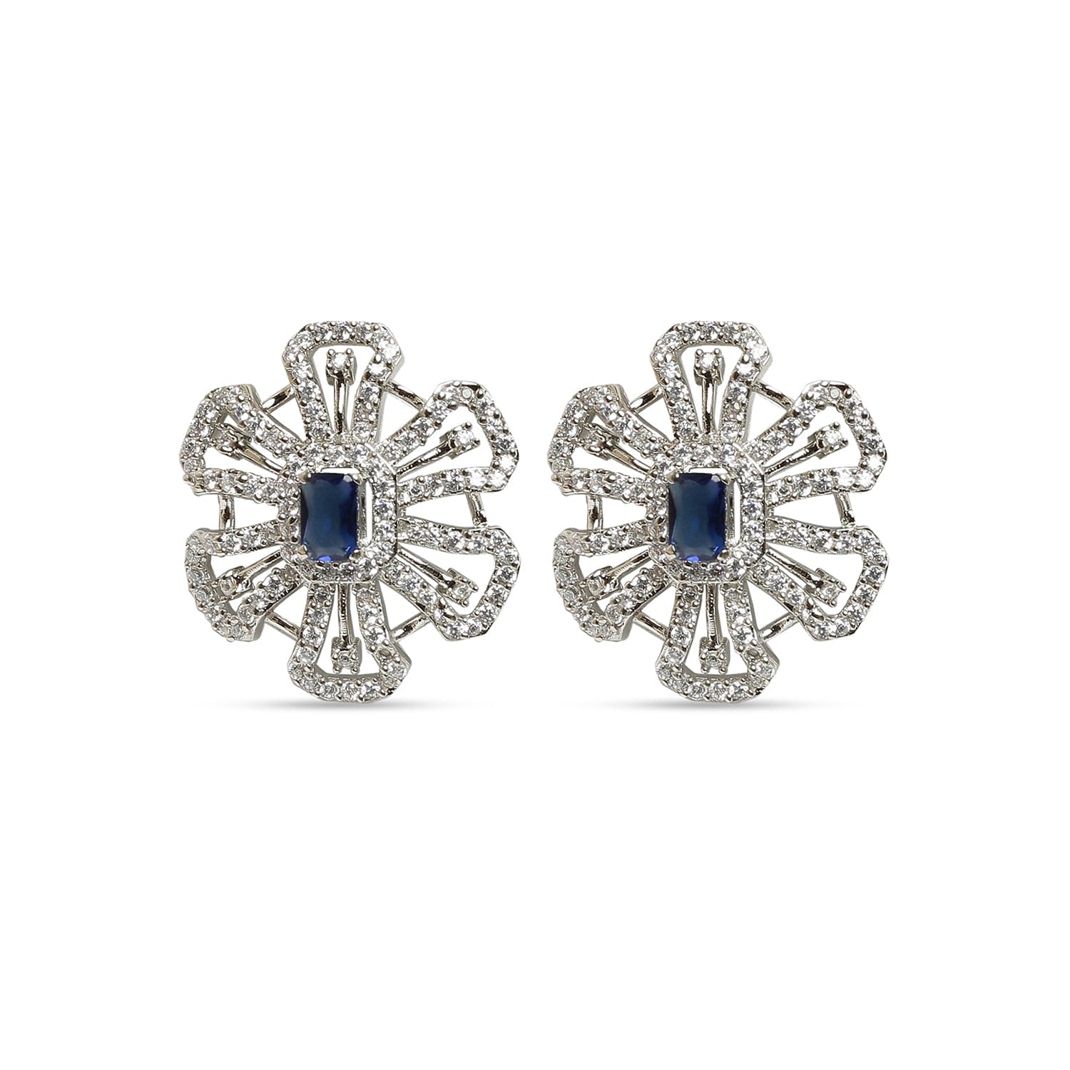 Emerald Elegance sterling silver stud earrings worn look