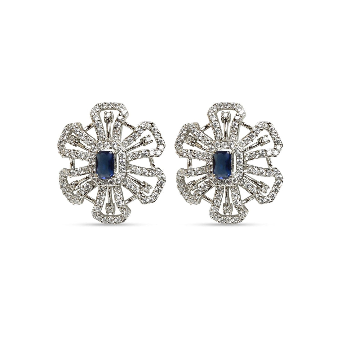 Emerald Elegance sterling silver stud earrings worn look