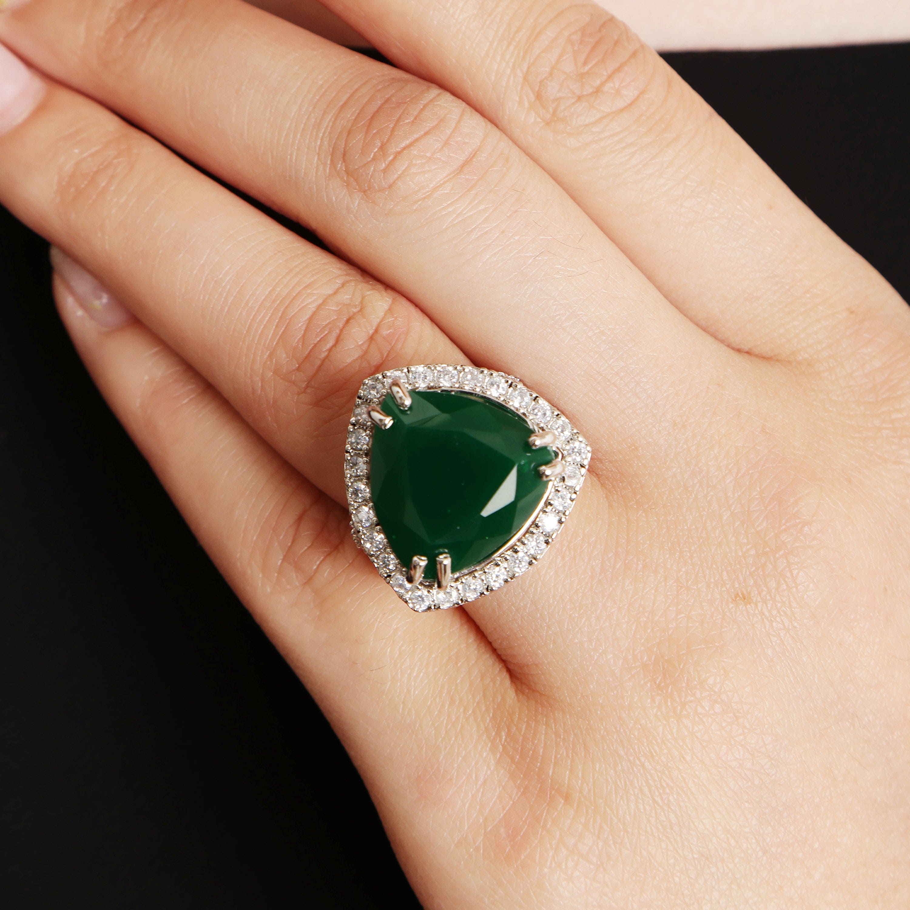 Emerald Prism sterling silver ring alternate view