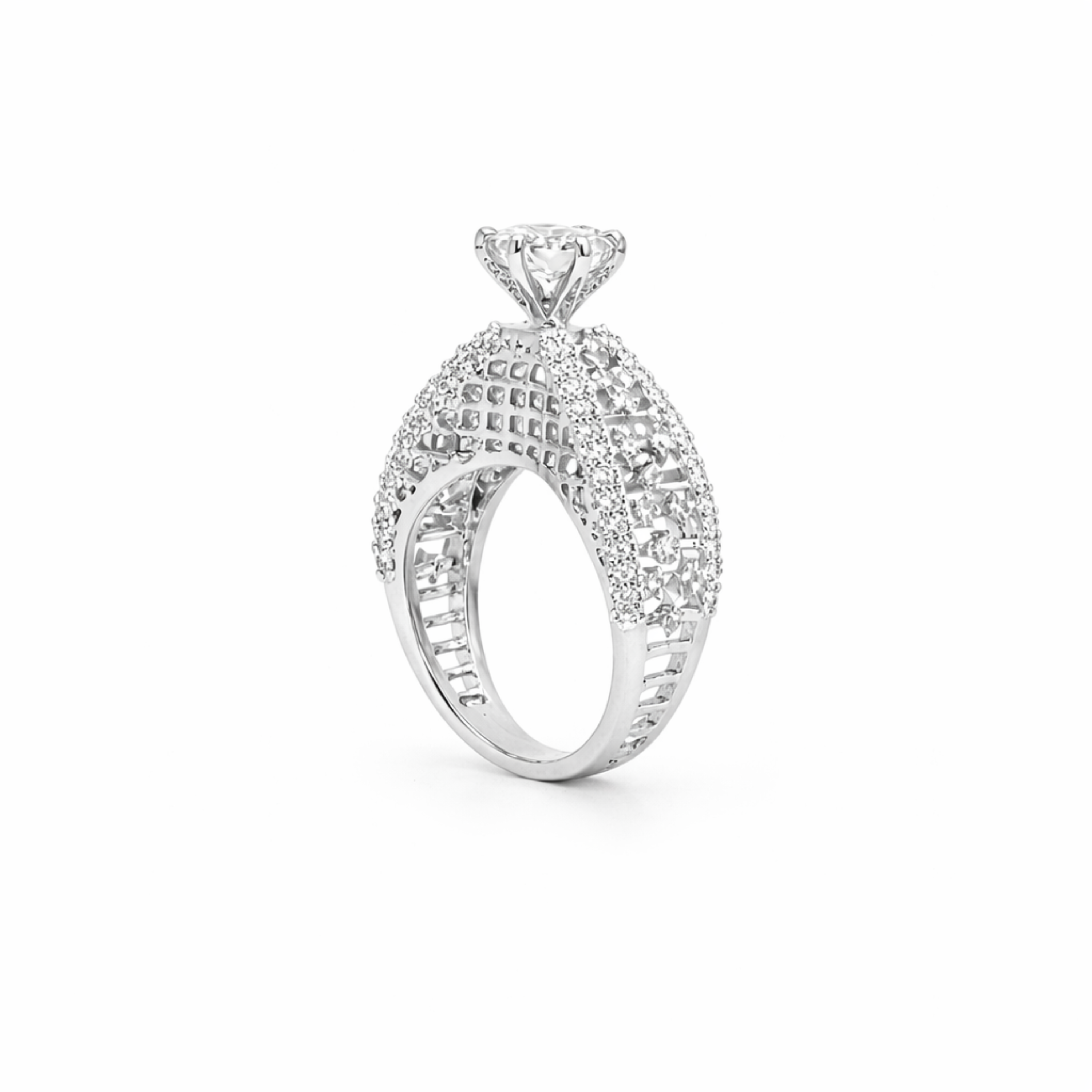 Empress Crown 925 sterling silver ring side angle view