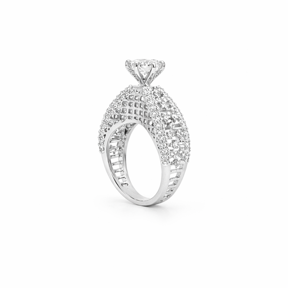 Empress Crown 925 sterling silver ring side angle view