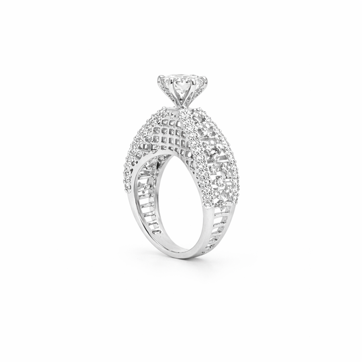 Empress Crown 925 sterling silver ring side angle view