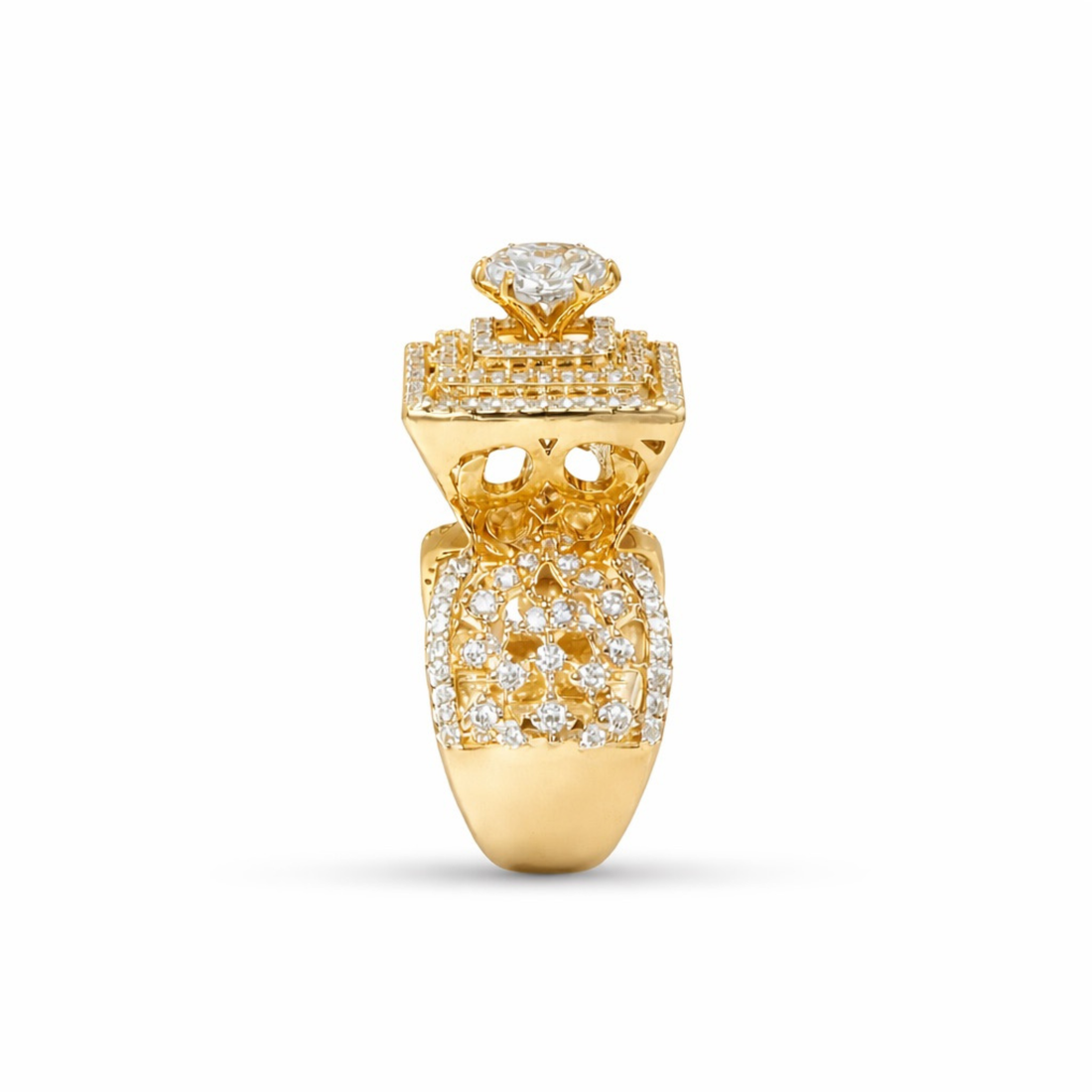 Enchanting rose gold plated 925 sterling silver ring front view