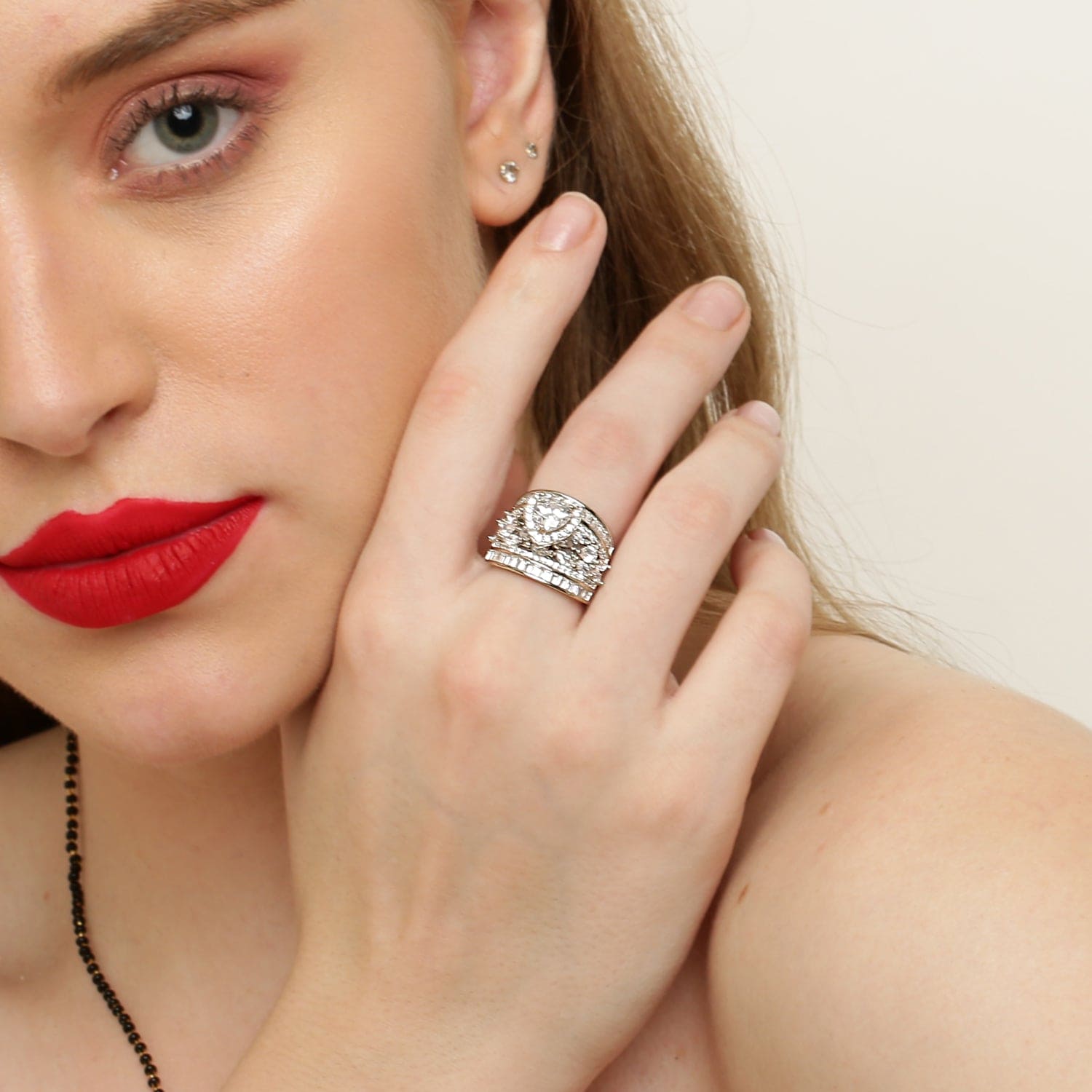 Endless Devotion Heart Solitaire sterling silver ring close-up detail