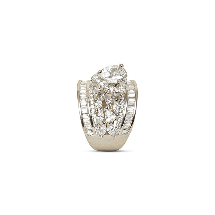 Endless Devotion Heart Solitaire 925 sterling silver ring front view