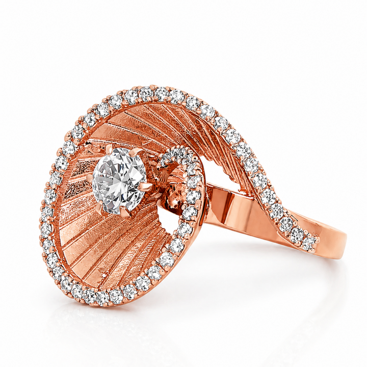 Endless Twirl 925 sterling silver ring rose gold tone detail
