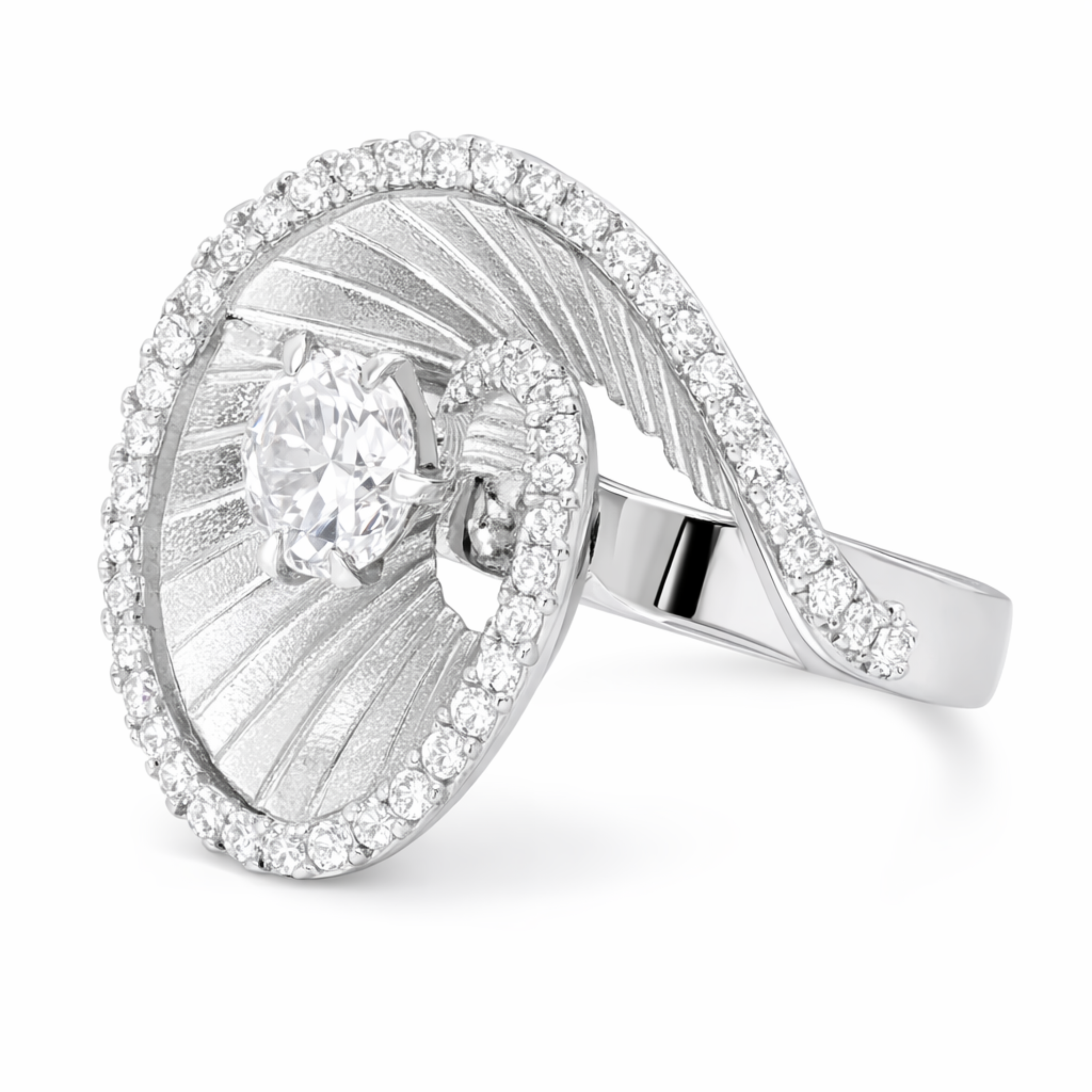 Endless Twirl 925 sterling silver ring side angle view
