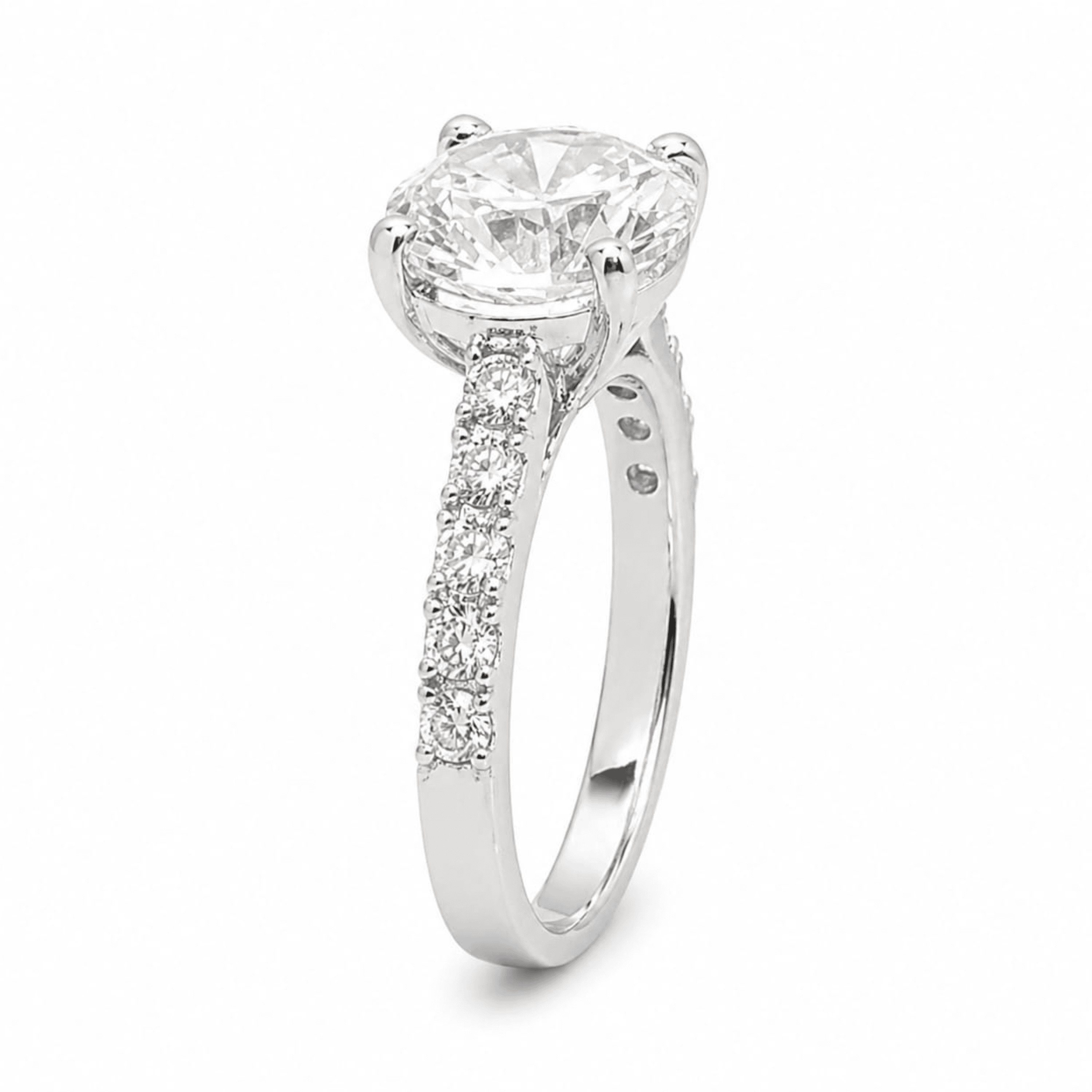 Eterna Solitaire 925 sterling silver ring front view