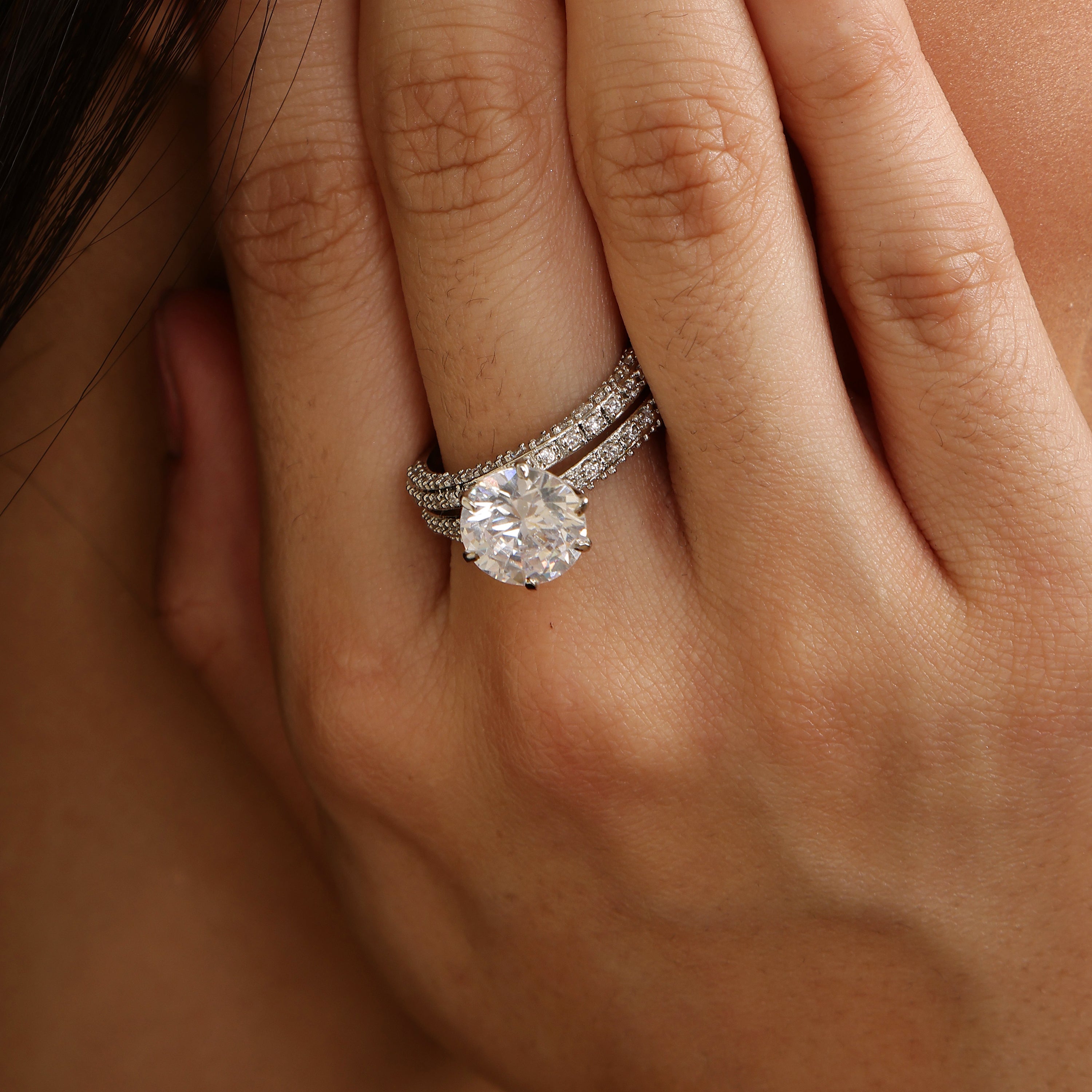 Eternal Grace 925 sterling silver ring worn on hand