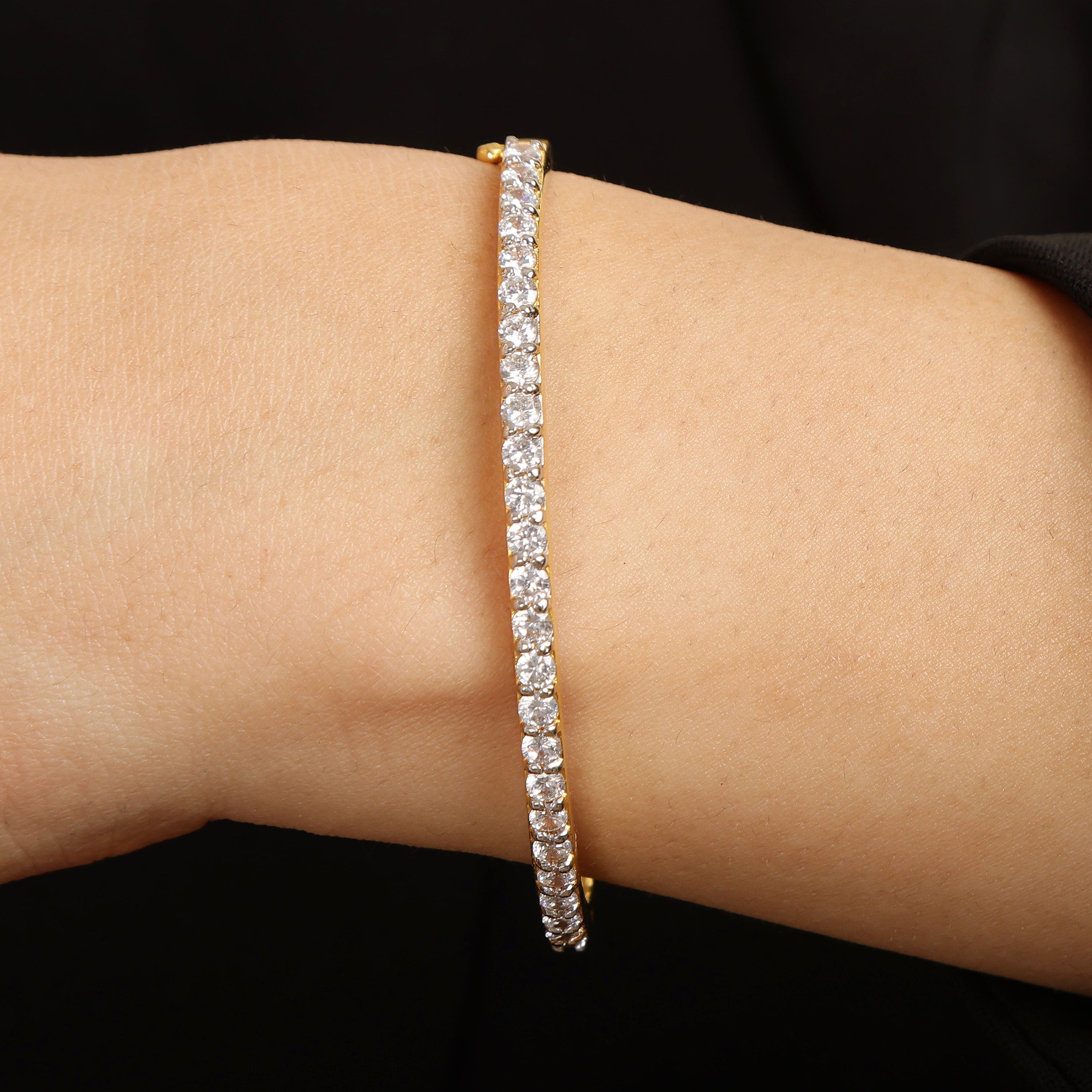 Eternal Line sterling silver bracelet side angle view