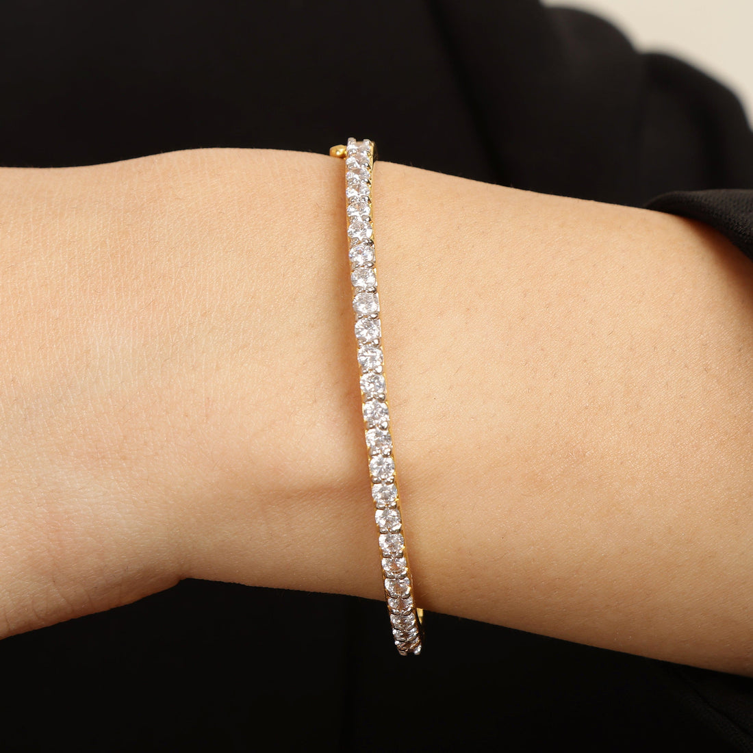 Eternal Line sterling silver bracelet worn on wrist