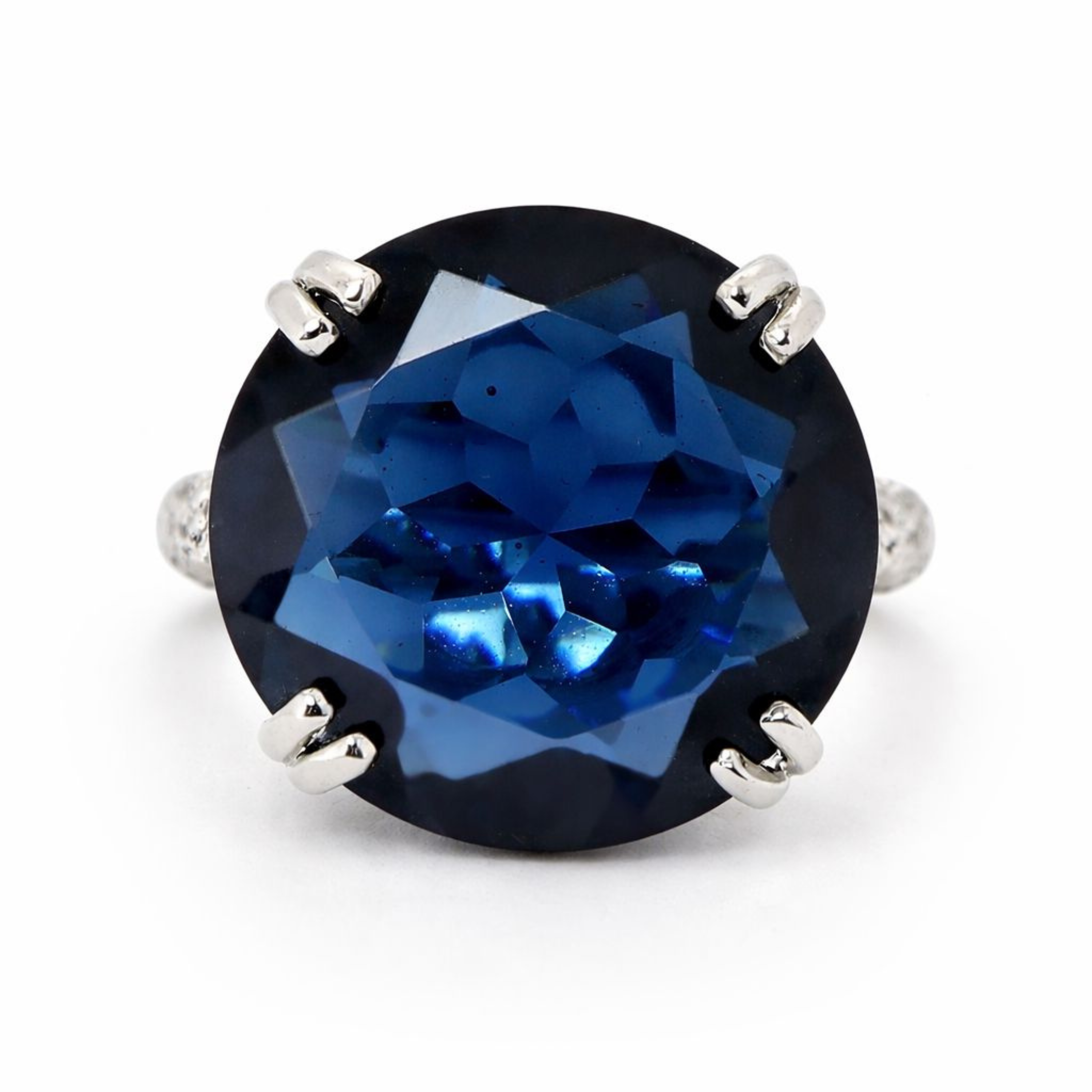 Eternal Sapphire 925 sterling silver ring side angle view