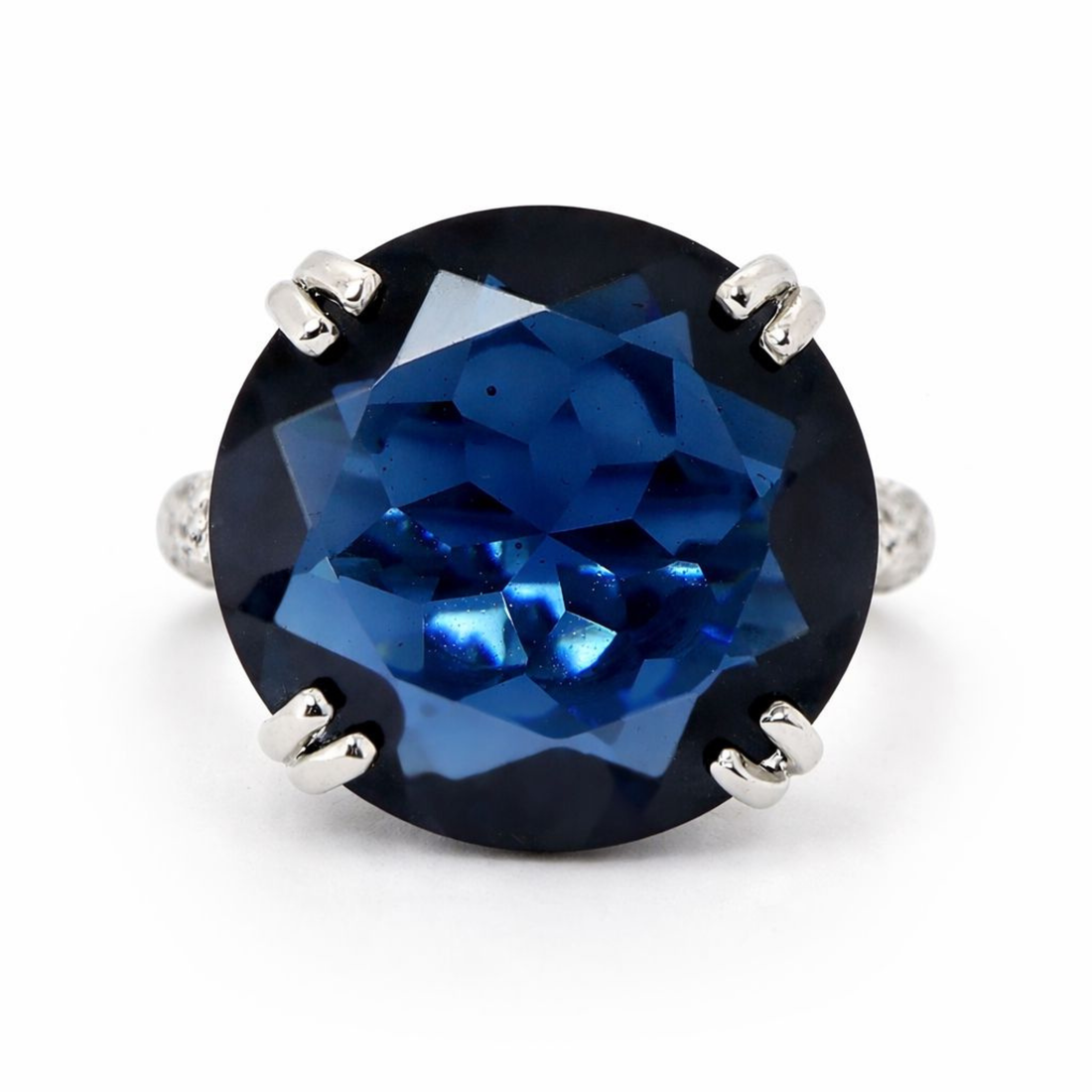 Eternal Sapphire 925 sterling silver ring side angle view
